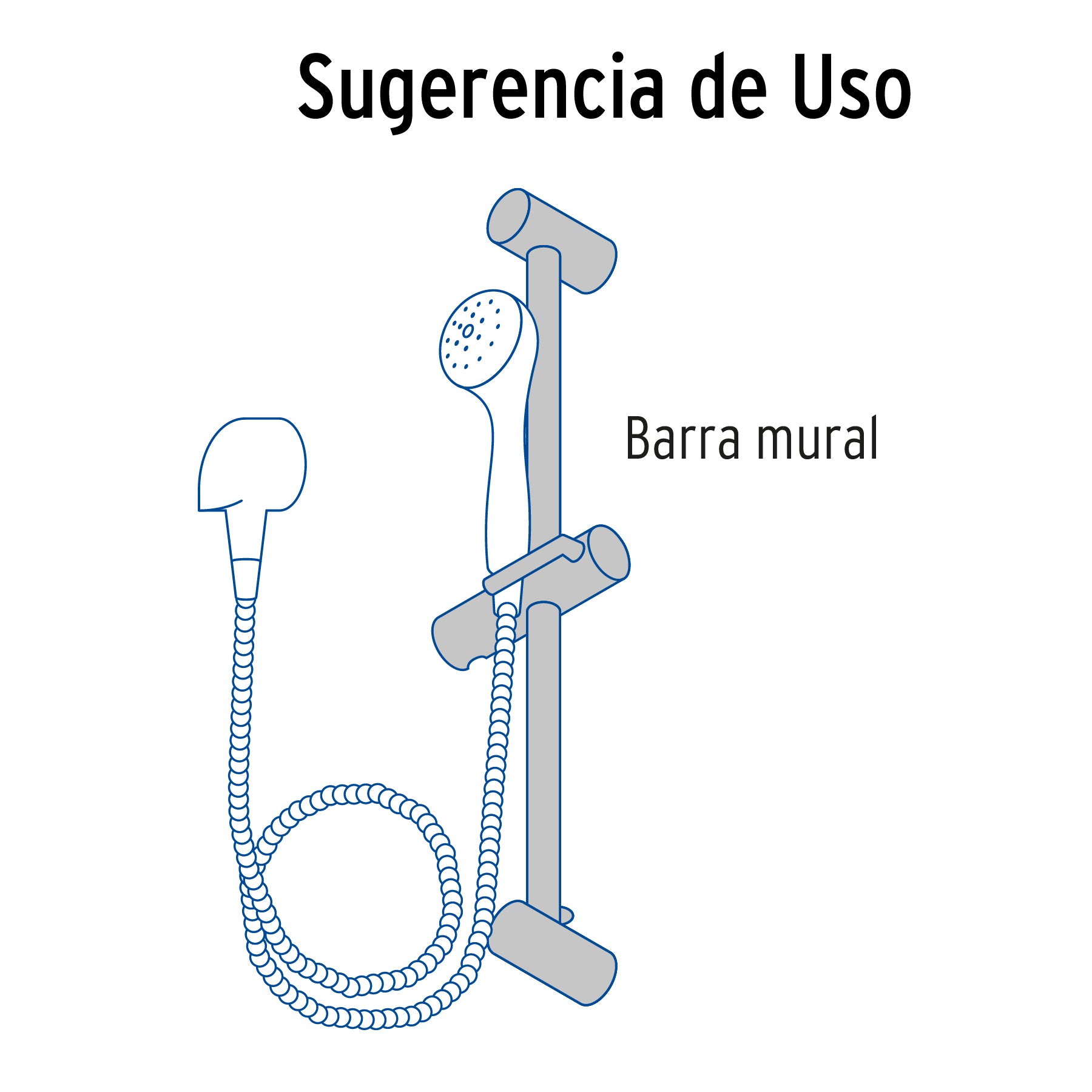 Barra mural con codo, satín, FOSET RIVIERA
