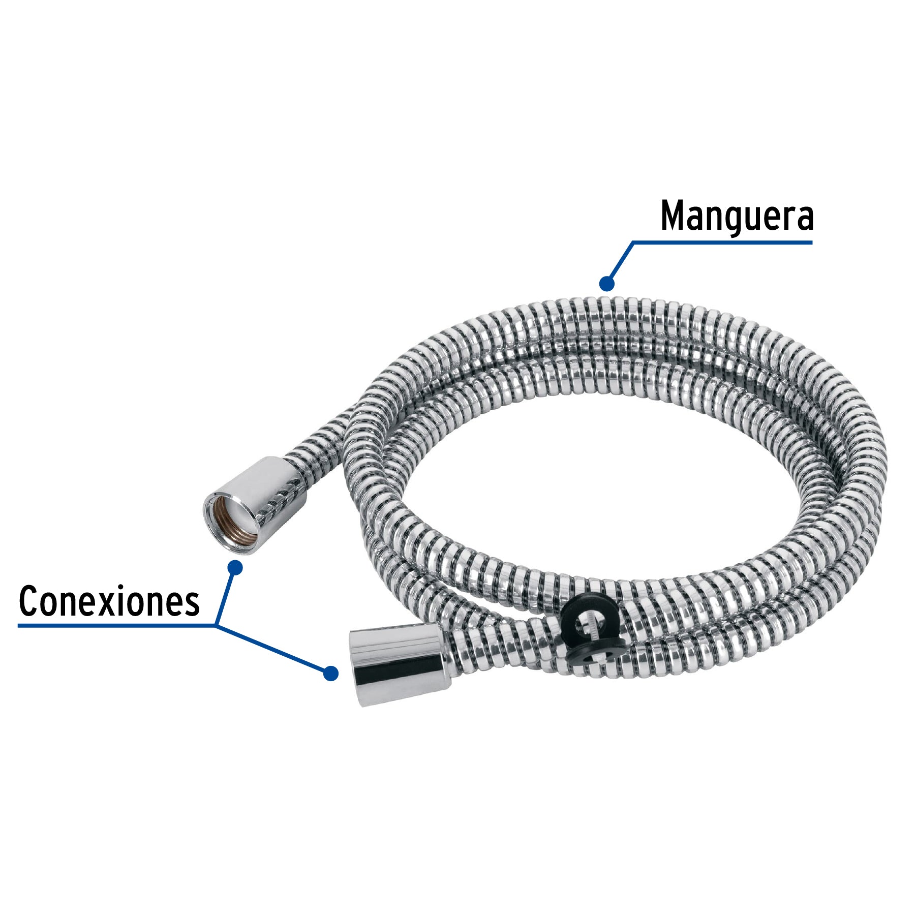 Manguera plástica de 1.5 m para regadera, FOSET AQUA