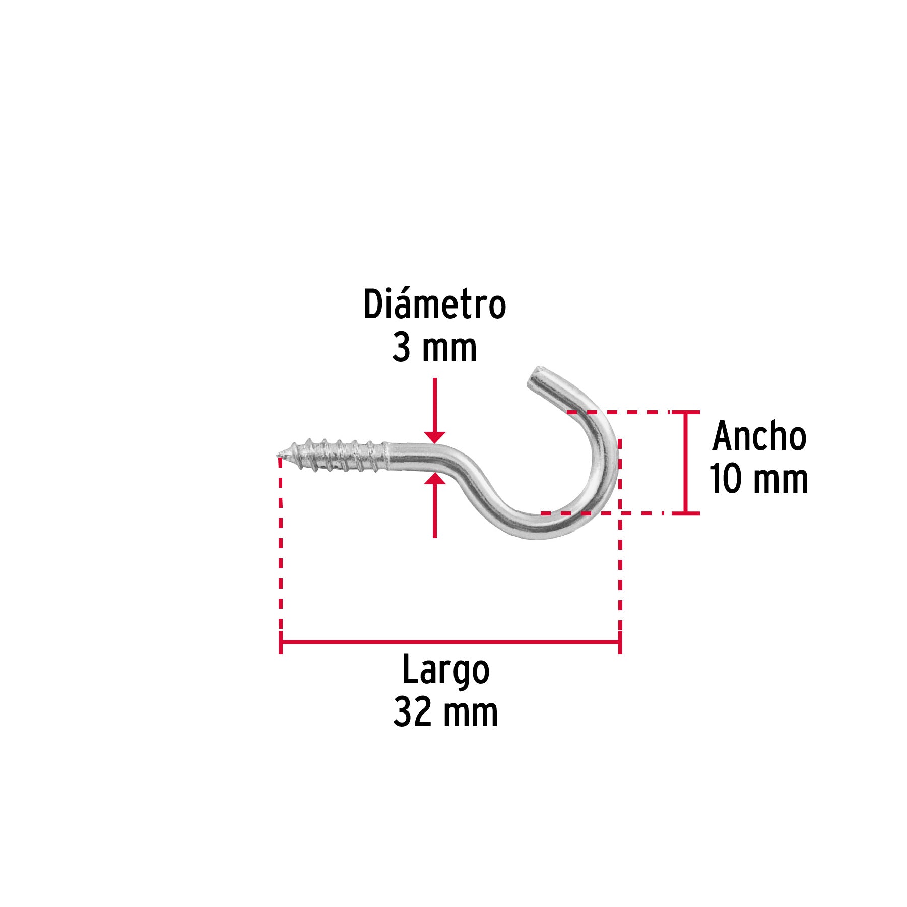 Blíster con 12 armellas abiertas de 17 x 40, FIERO