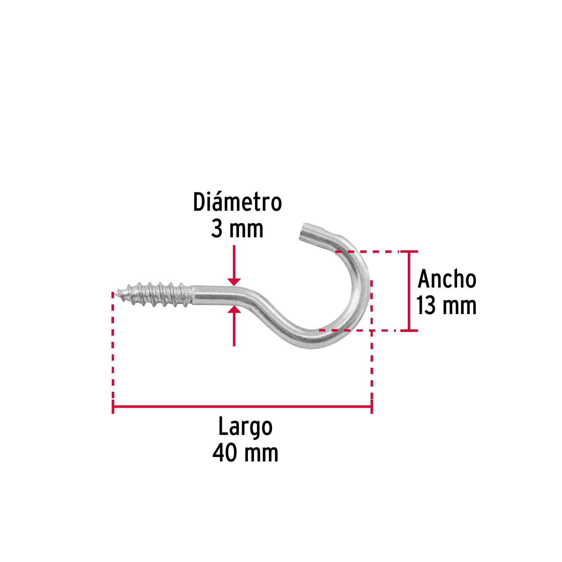 Blíster con 10 armellas abiertas de 18 x 50, FIERO