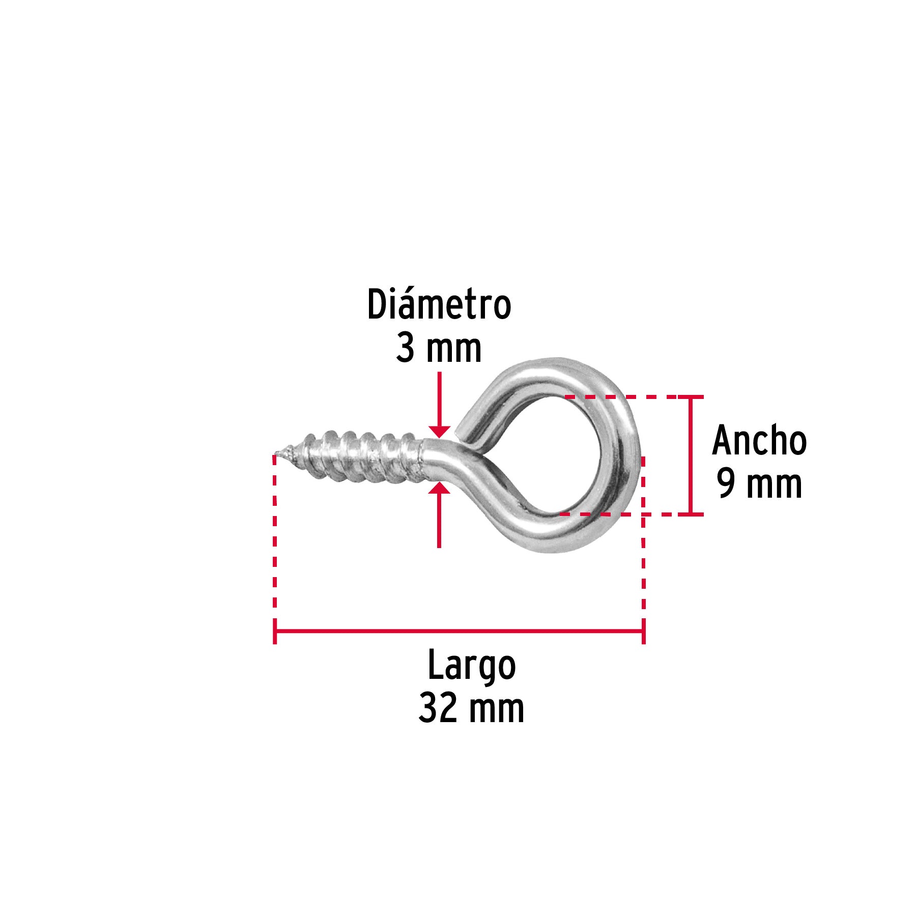 Blíster con 10 armellas cerradas de 18 x 50, FIERO