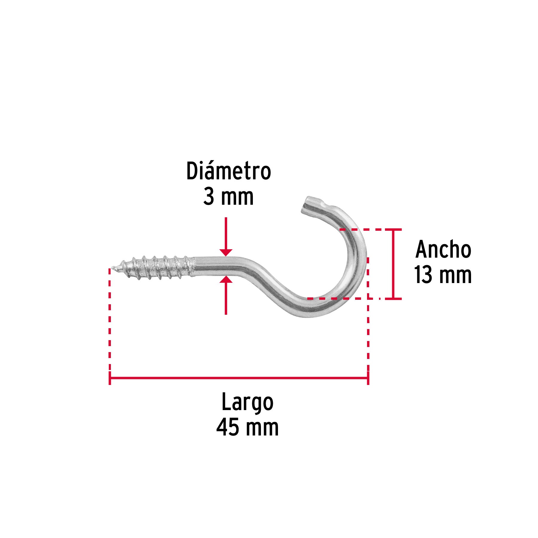 Blíster con 8 armellas abiertas de 19 x 60, FIERO