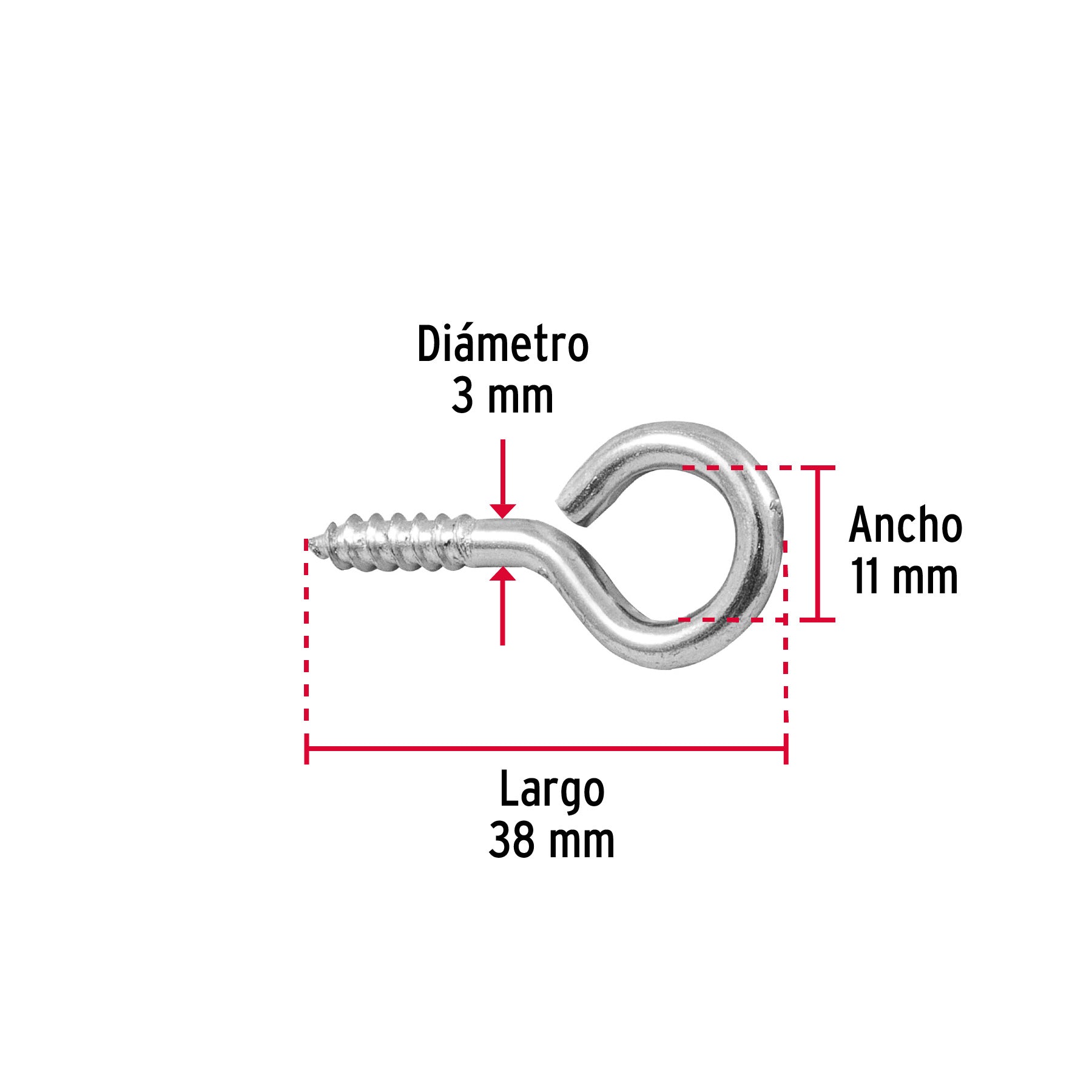 Blíster con 8 armellas cerradas de 19 x 60, FIERO