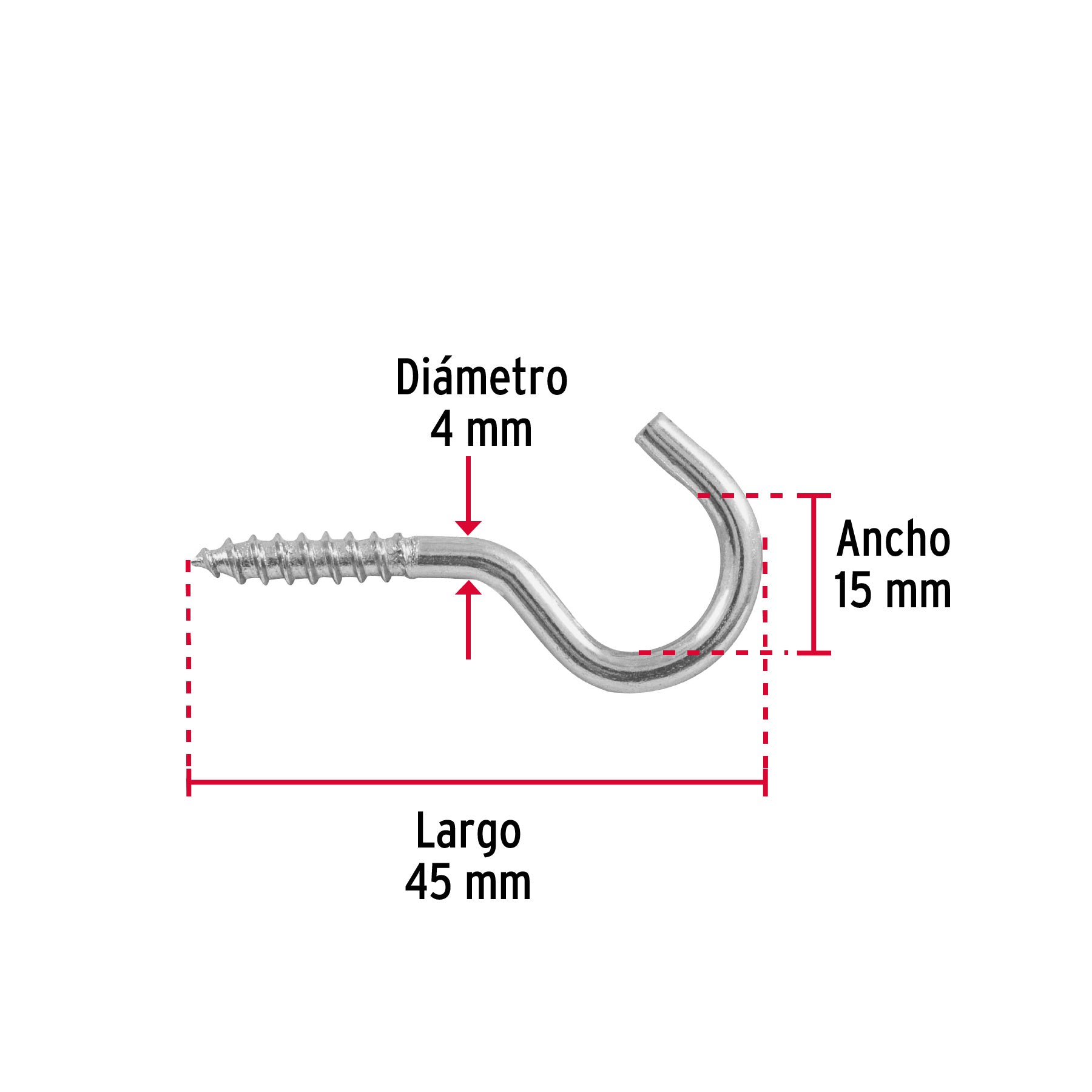 Blíster con 6 armellas abiertas de 20 x 70, FIERO
