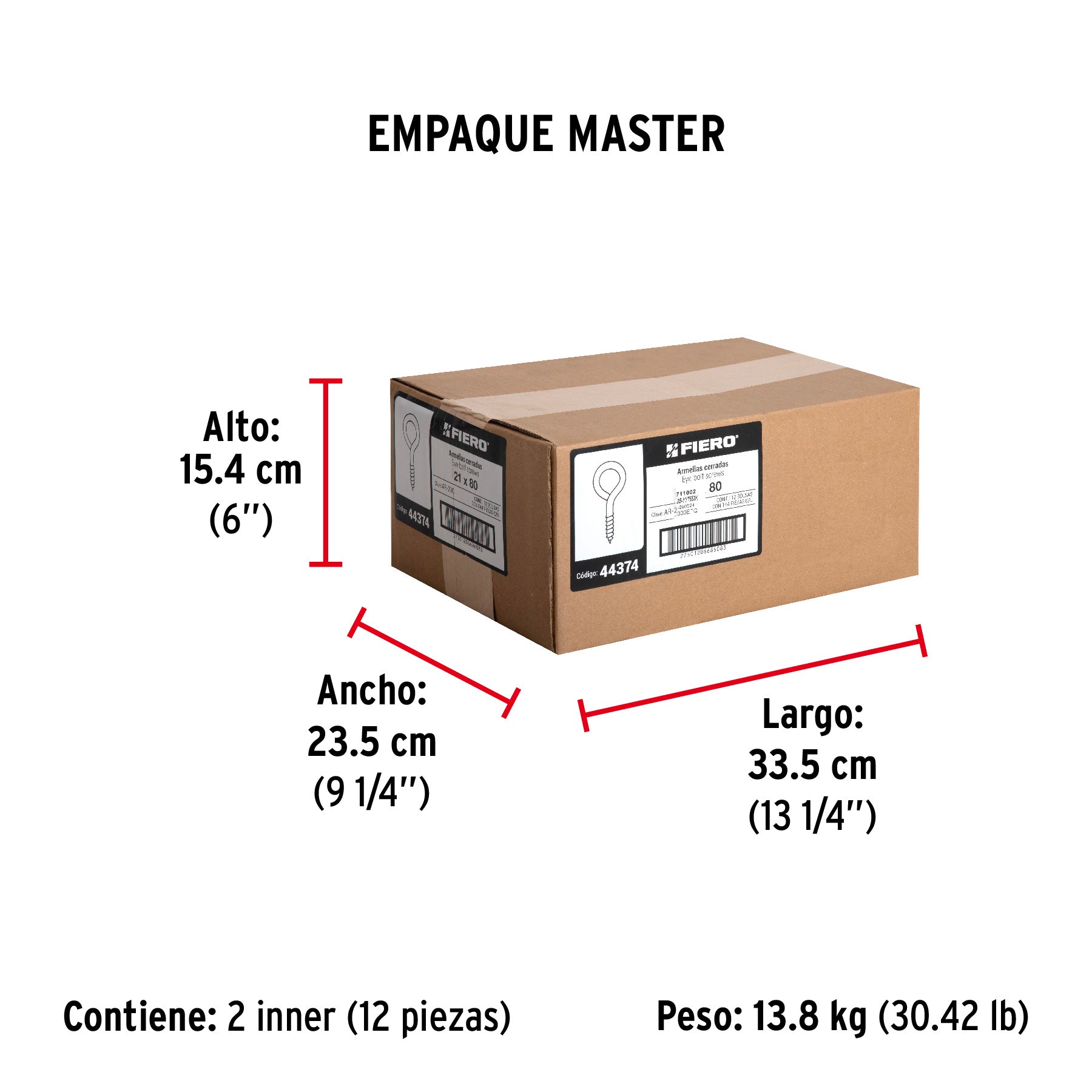Bolsa con 144 armellas cerradas de 21 x 80, FIERO - Empaque