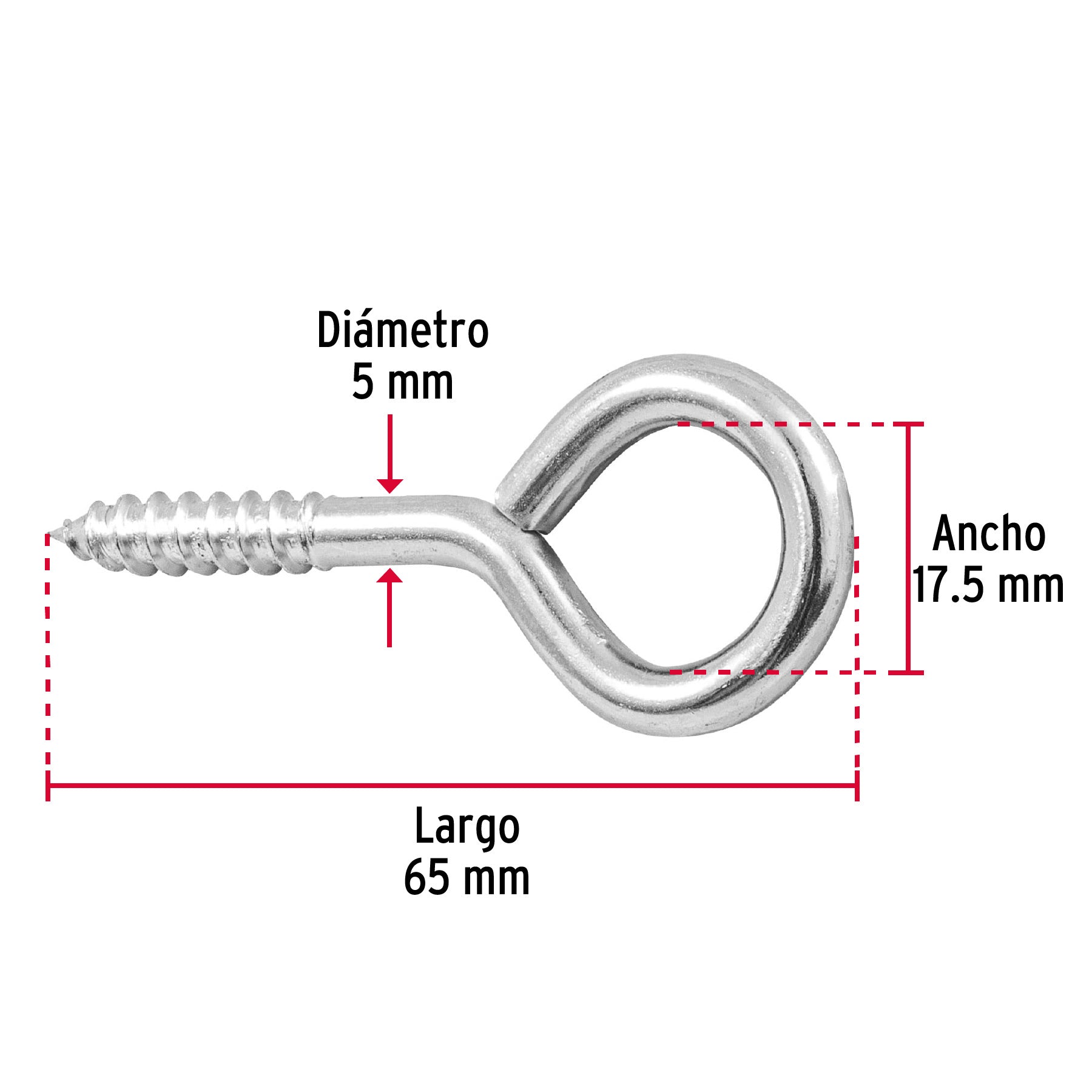 Blíster con 2 armellas cerradas de 23 x 110, FIERO