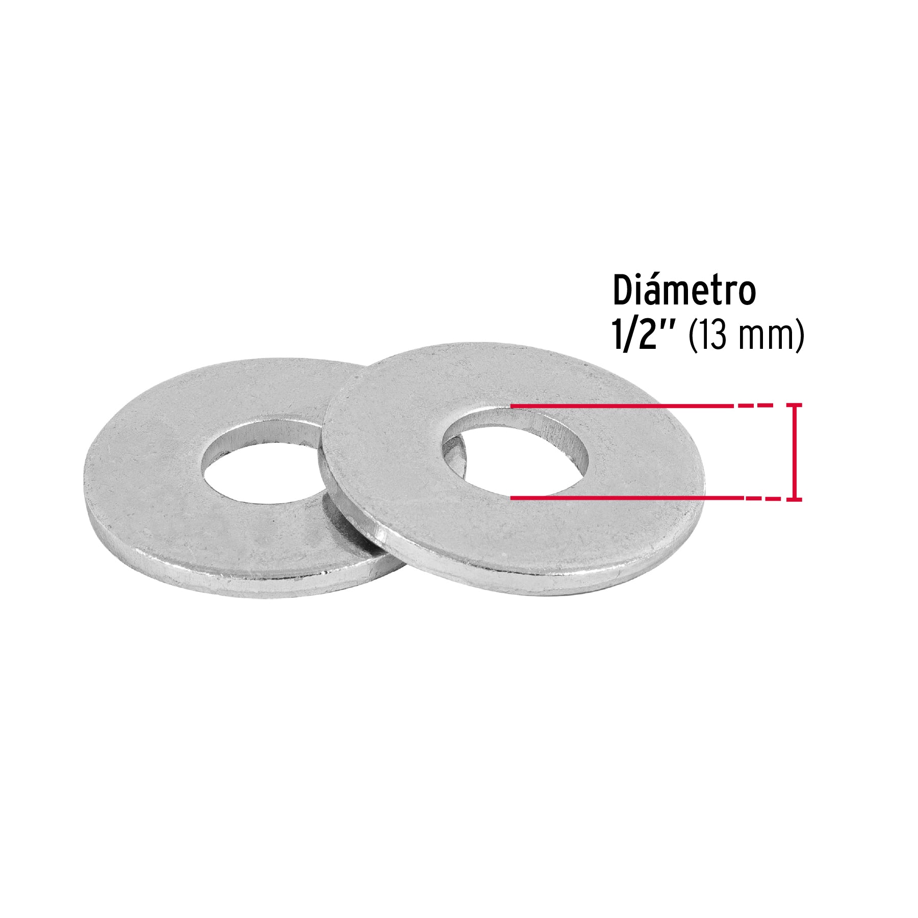 Blíster con 6 arandelas planas de 1/2", FIERO
