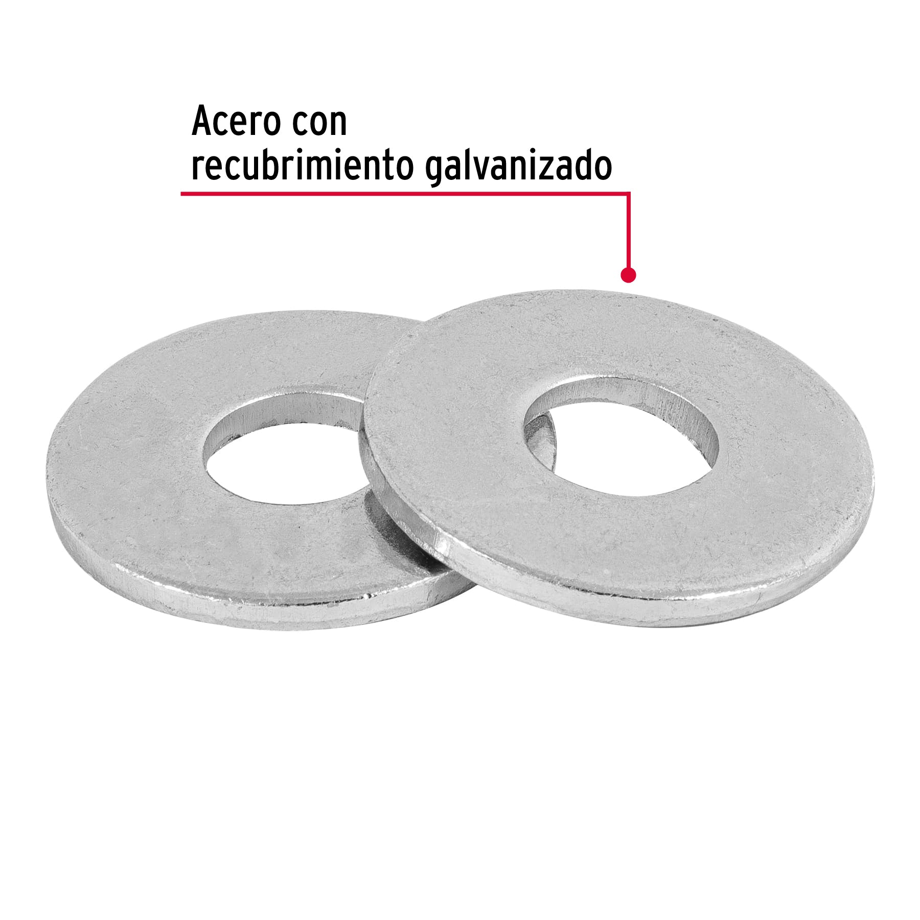 Bolsa de 1 kilo arandelas planas galvanizadas 1/2", FIERO