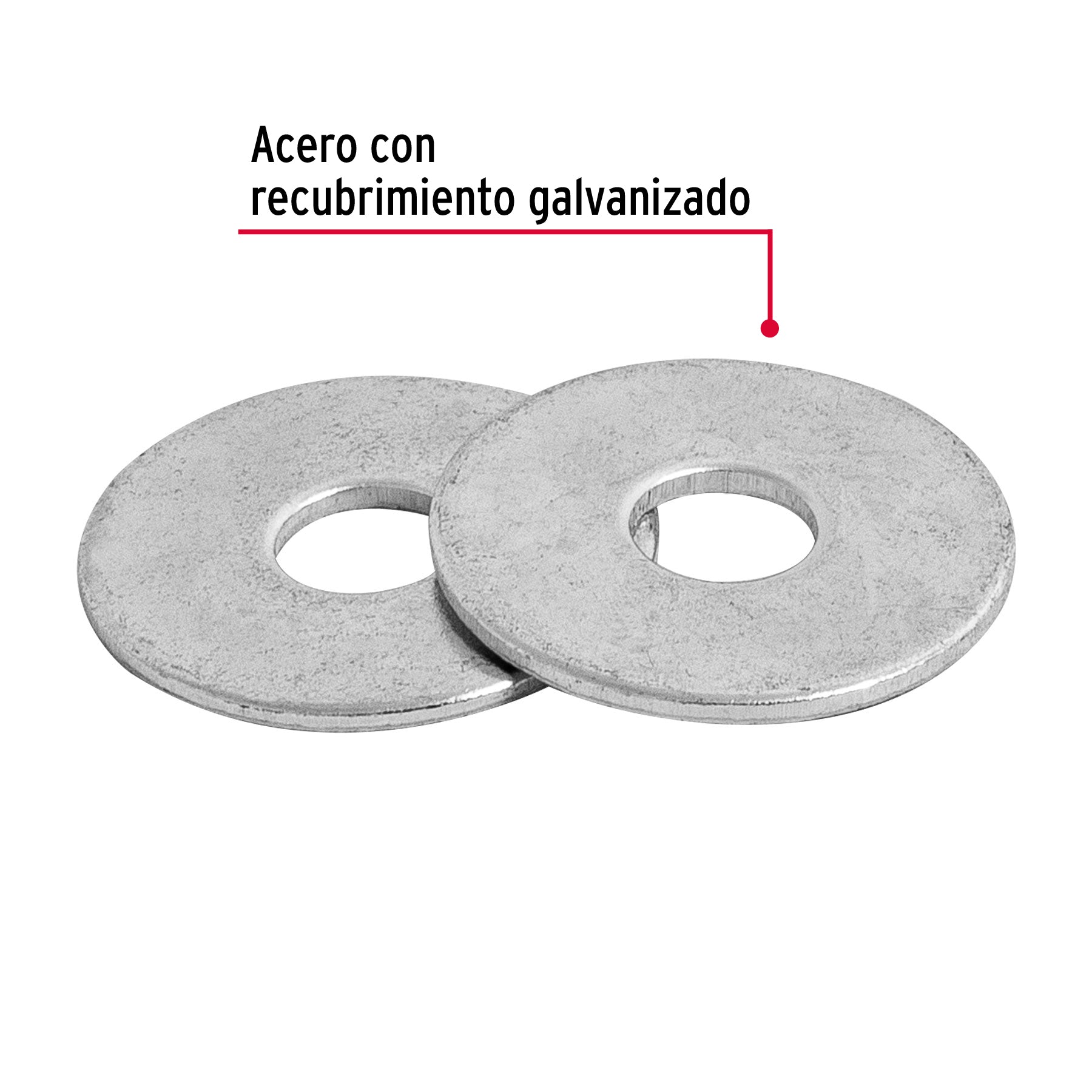 Blíster con 30 arandelas planas de 1/4", FIERO