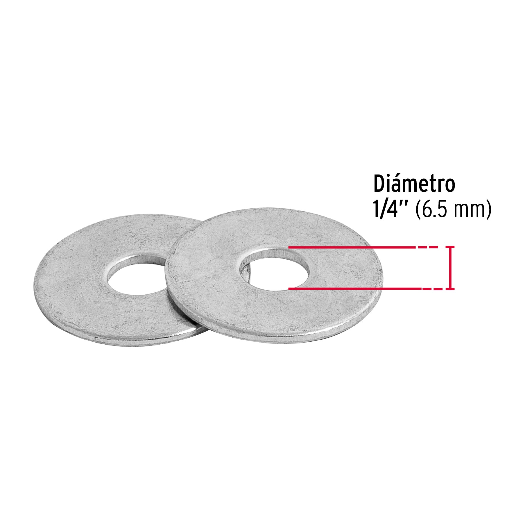 Bolsa de 1 kilo arandelas planas galvanizadas 1/4", FIERO