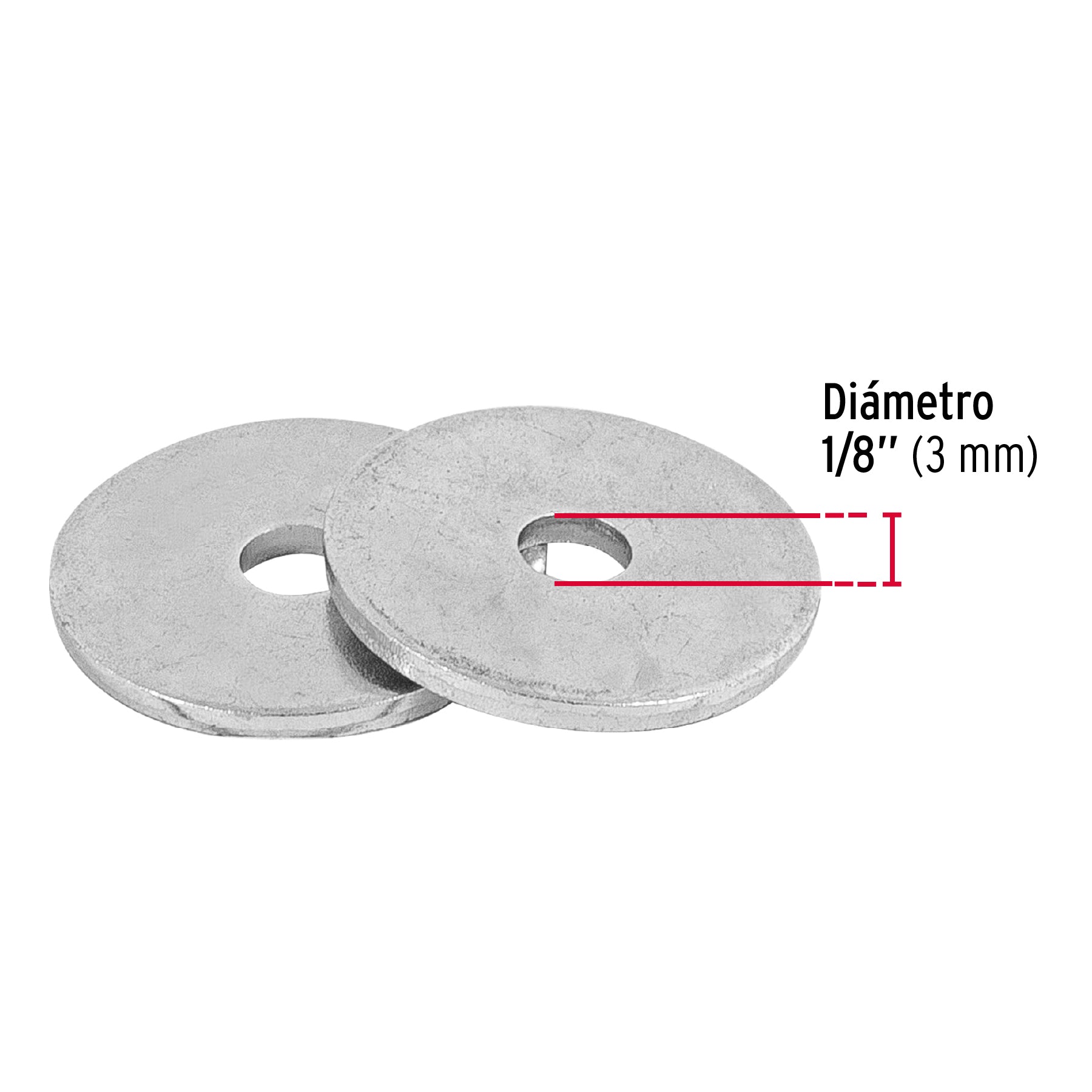 Bolsa de 1 kilo arandelas planas galvanizadas 1/8", FIERO