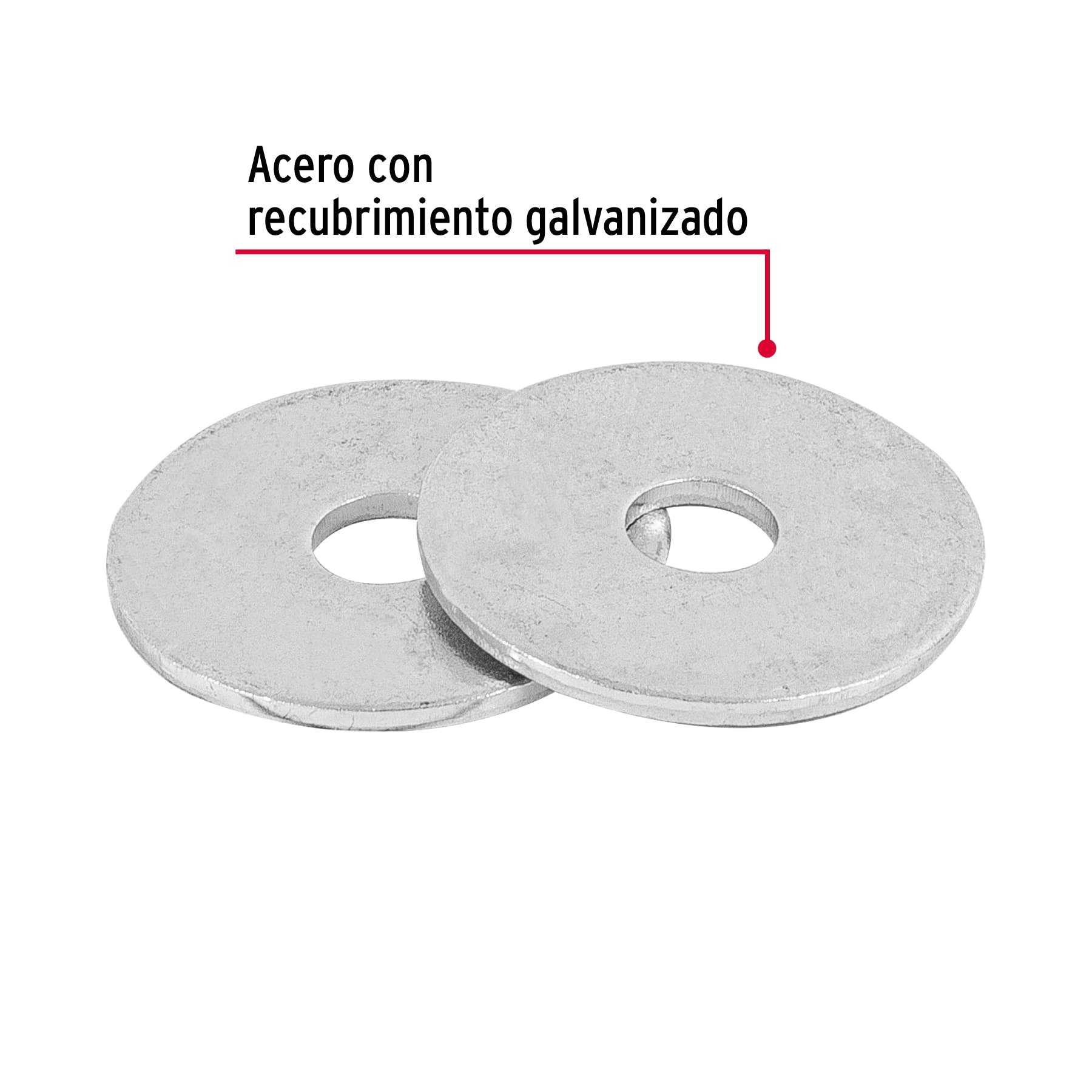 Blíster con 35 arandelas planas de 3/16", FIERO
