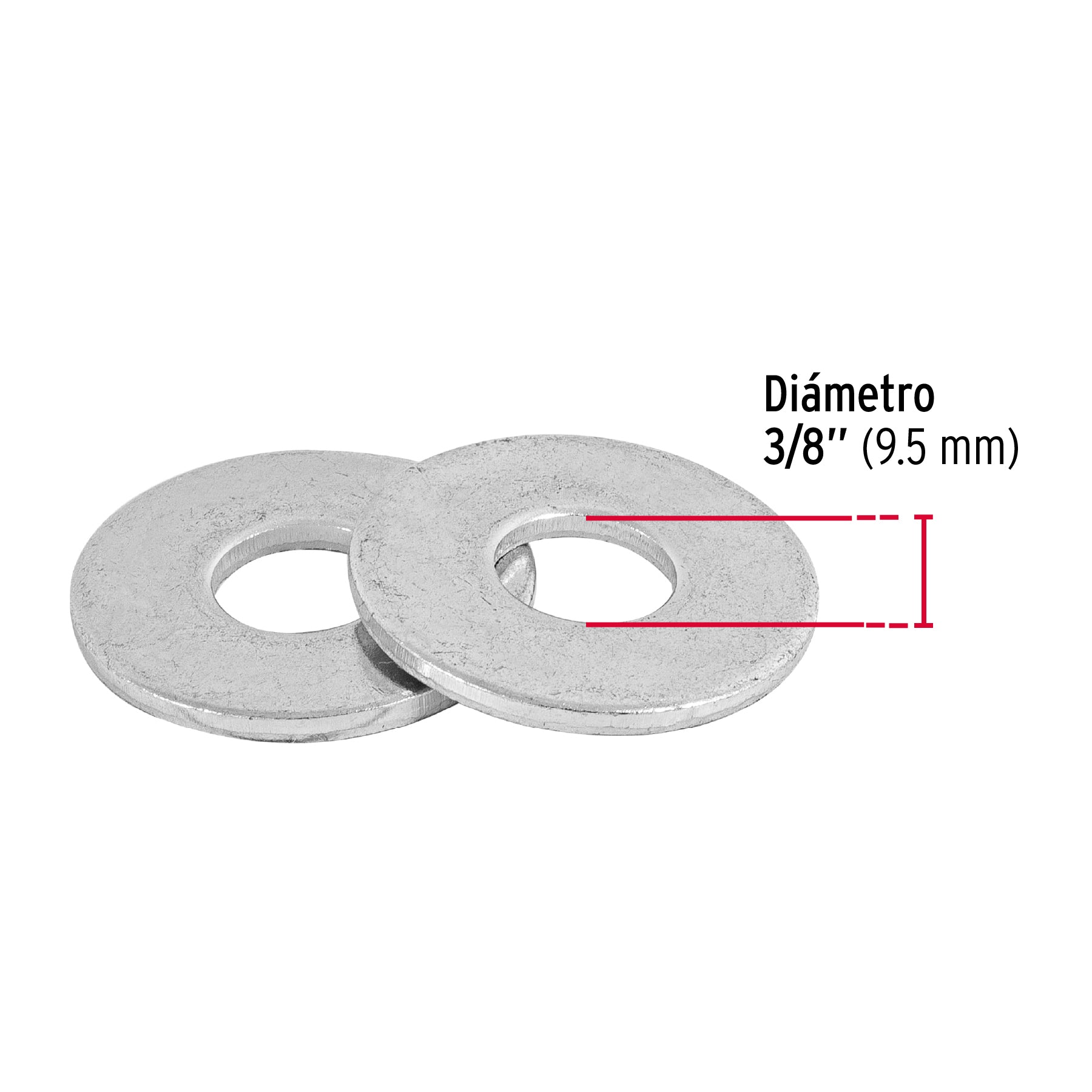 Blíster con 14 arandelas planas de 3/8", FIERO