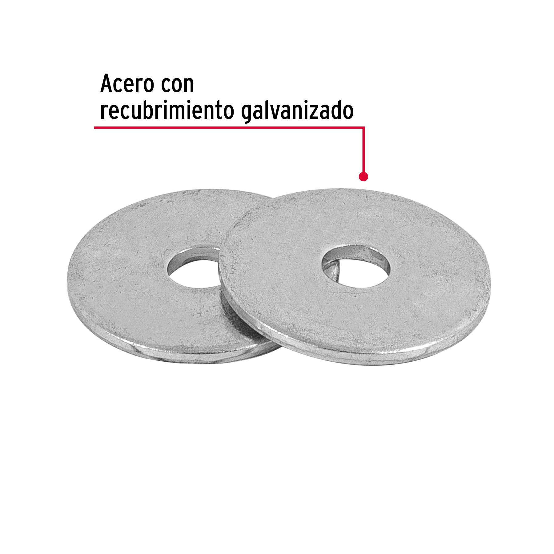 Bolsa de 1 kilo arandelas planas galvanizadas 5/32", FIERO