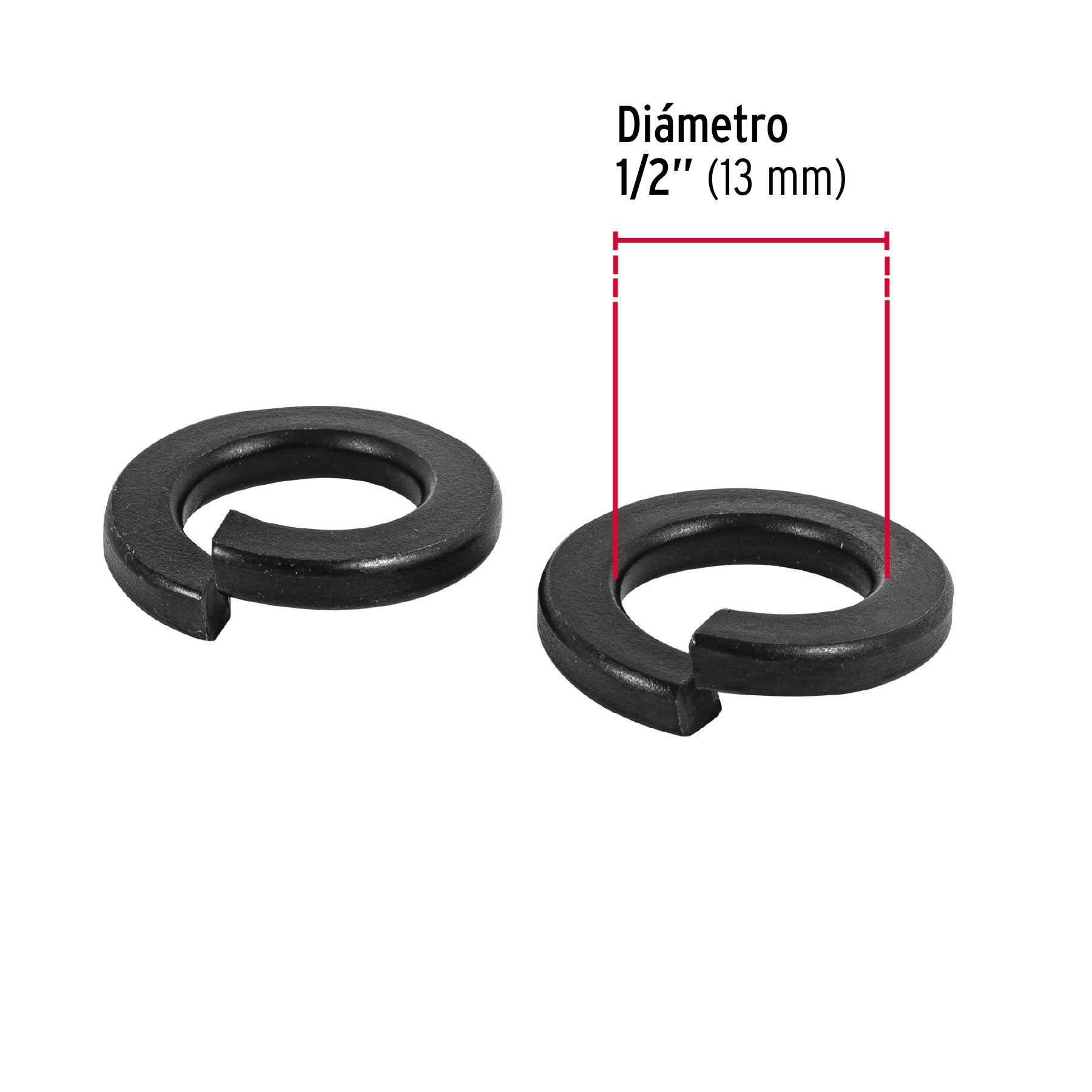 Bolsa con 100 arandelas de presión de 1/2", FIERO