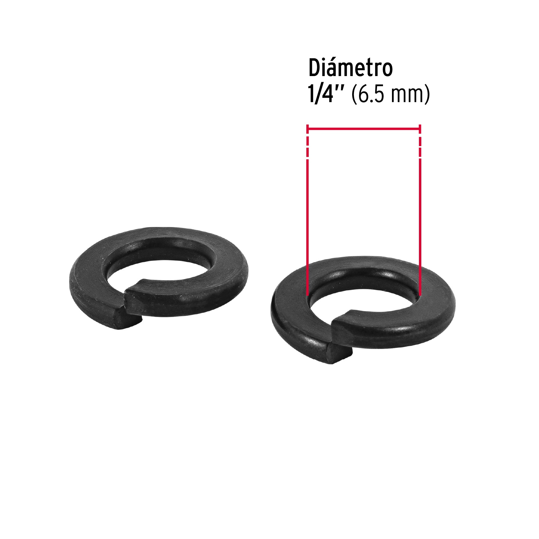 Bolsa con 200 arandelas de presión de 1/4", FIERO