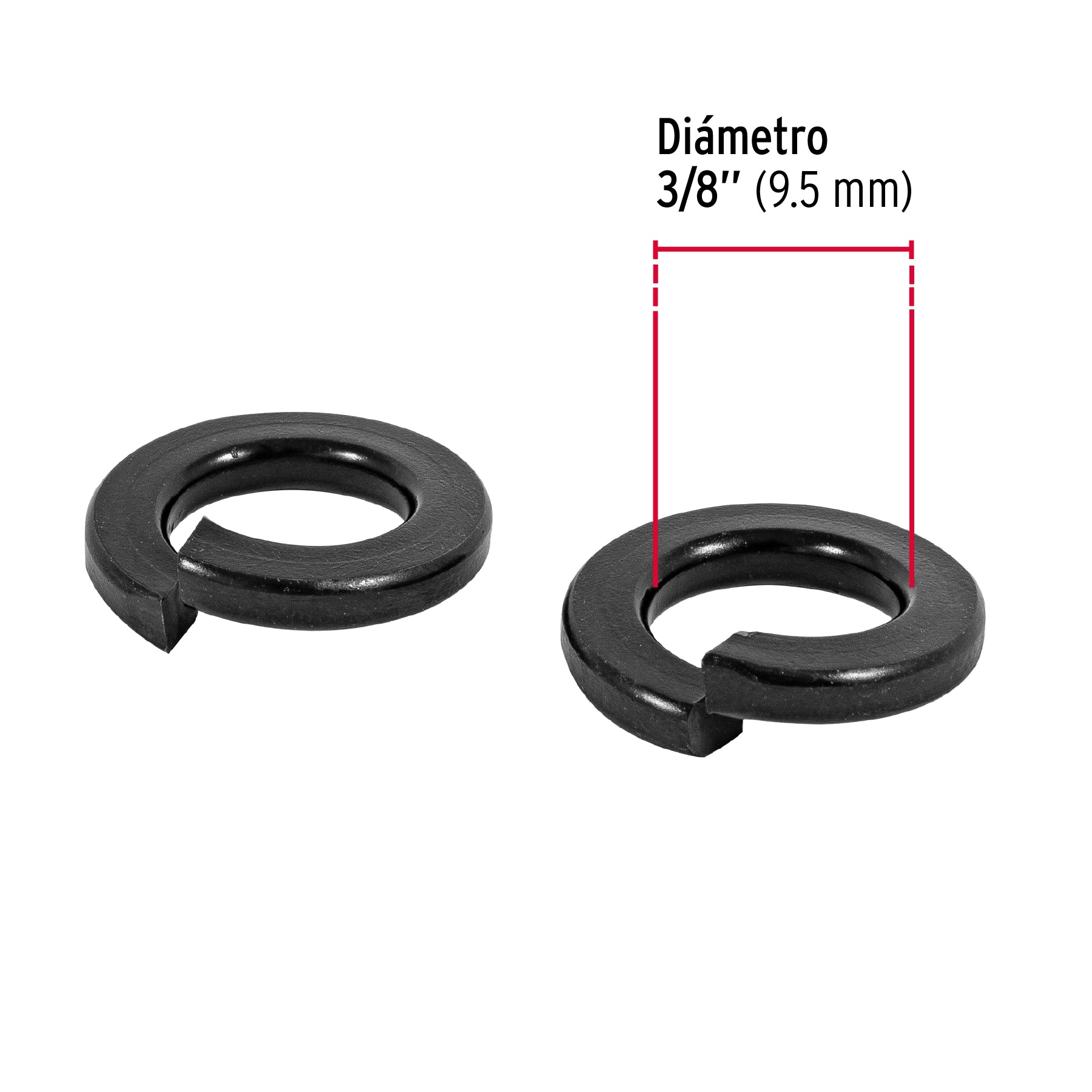 Bolsa con 150 arandelas de presión de 3/8", FIERO