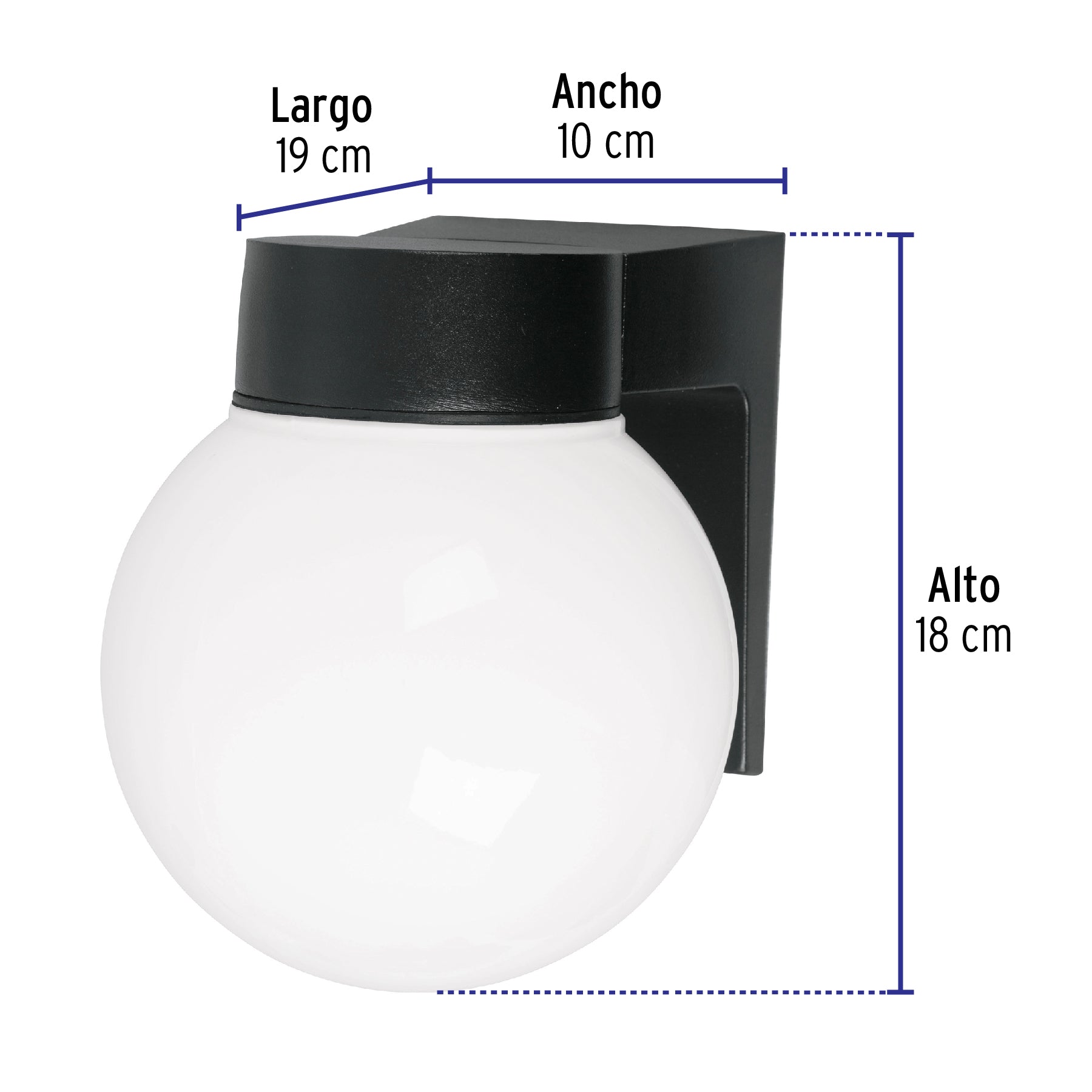 Arbotante de LED 8 W tipo globo luz cálida, VOLTECK