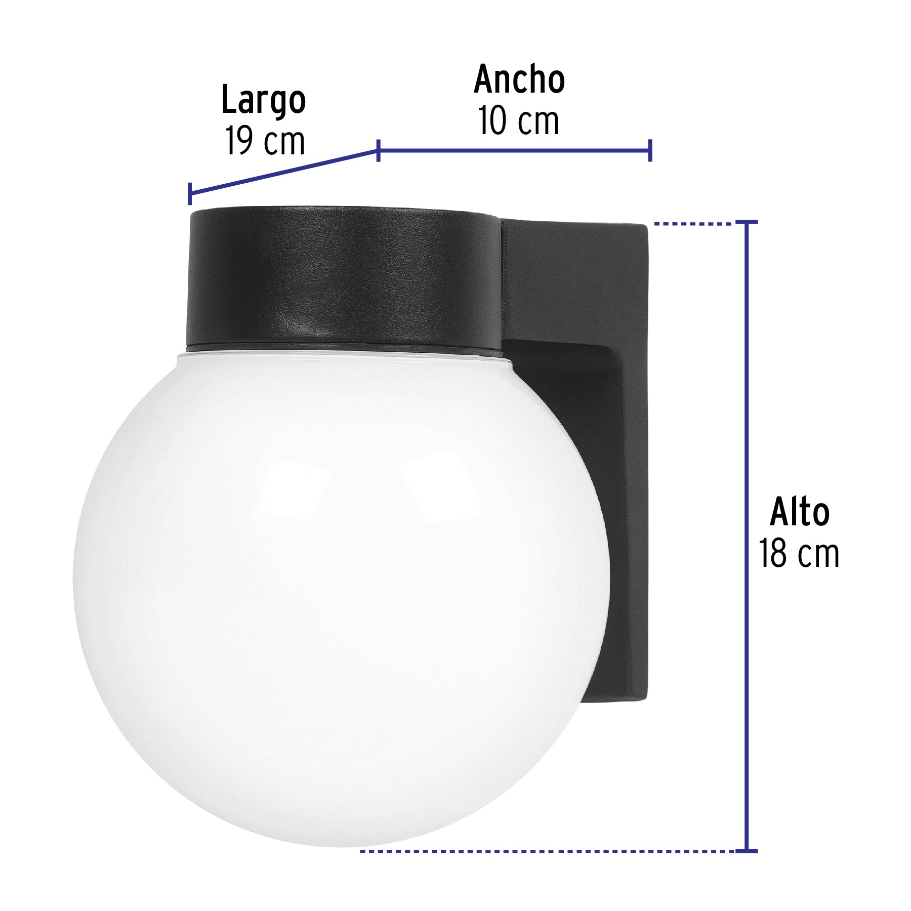 Arbotante de pared tipo globo, lámpara no incluida, VOLTECK