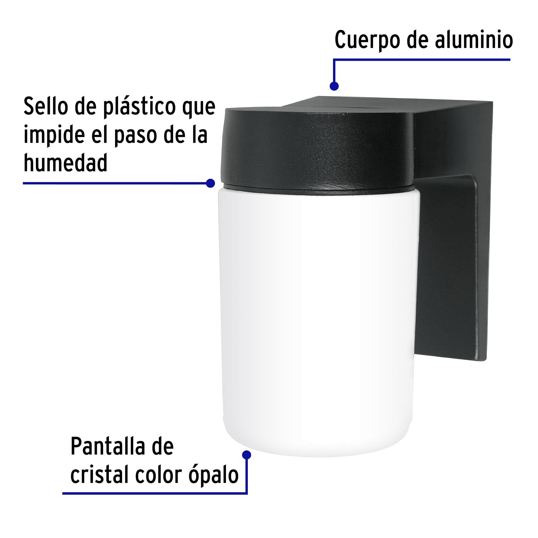 Arbotante de LED 8 W tipo vaso luz cálida, VOLTECK