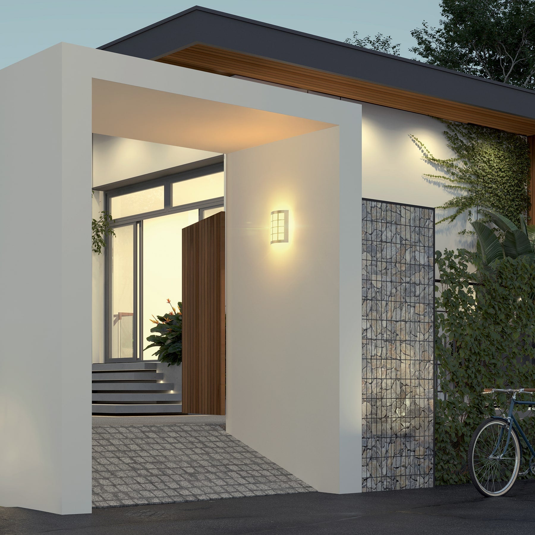 Arbotante LED exterior 15 W 3000K, 18x22 cm, VOLTECK