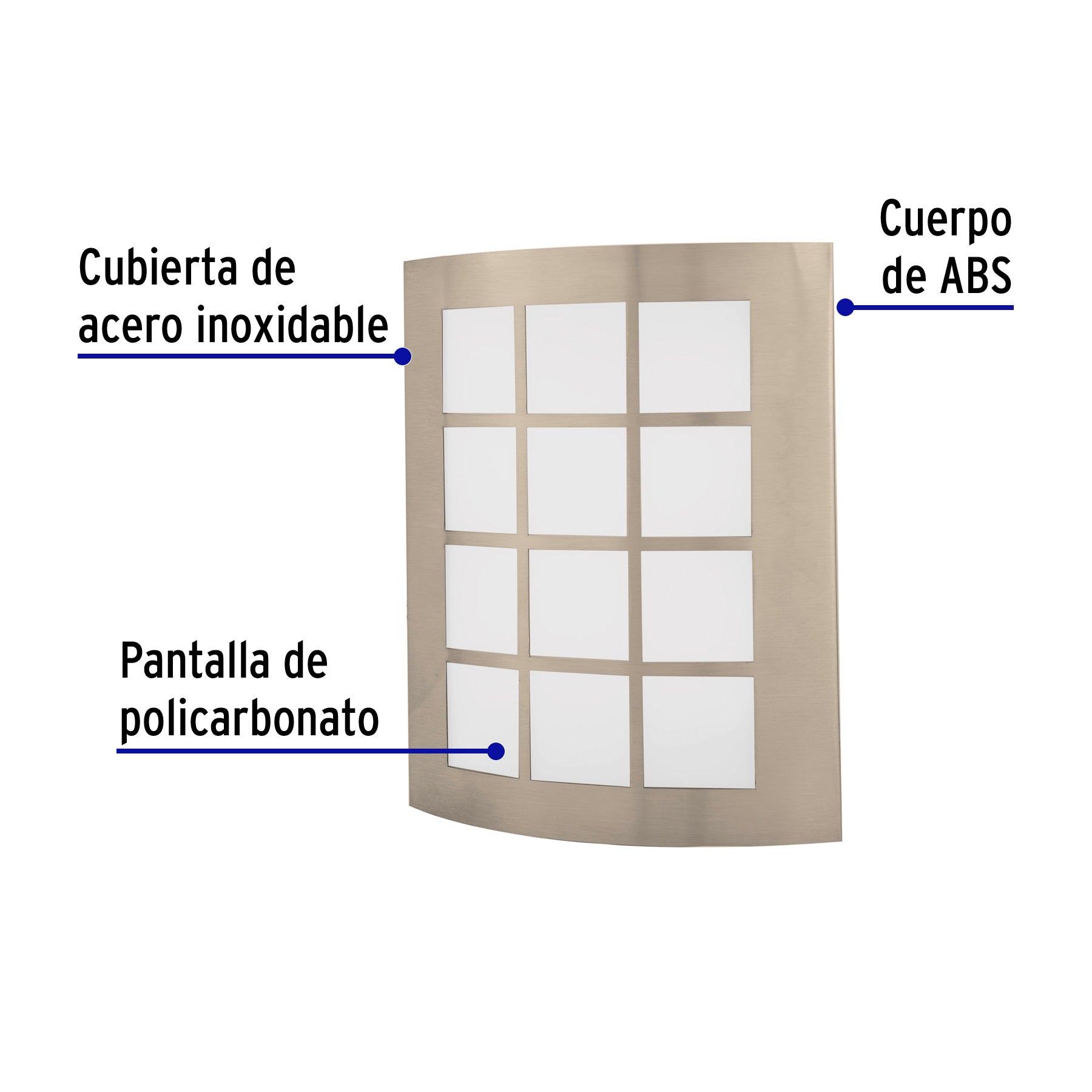 Arbotante LED exterior 15 W 3000K, 18x22 cm, VOLTECK