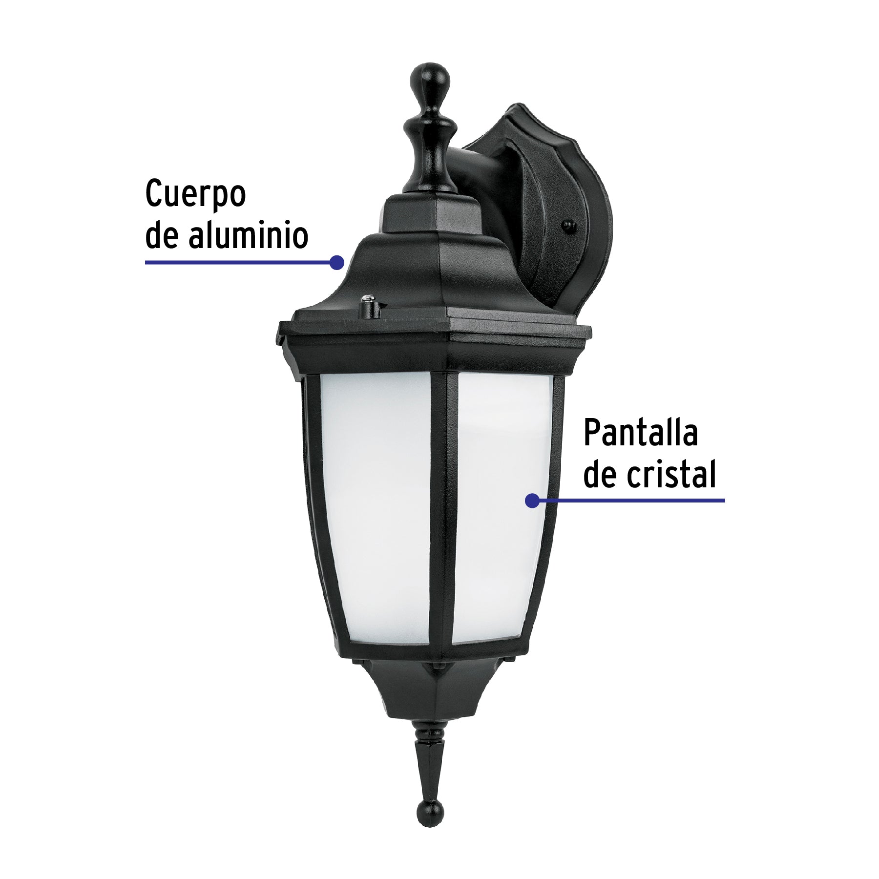 Arbotante de LED 8 W tipo farol suspendido negro, VOLTECK