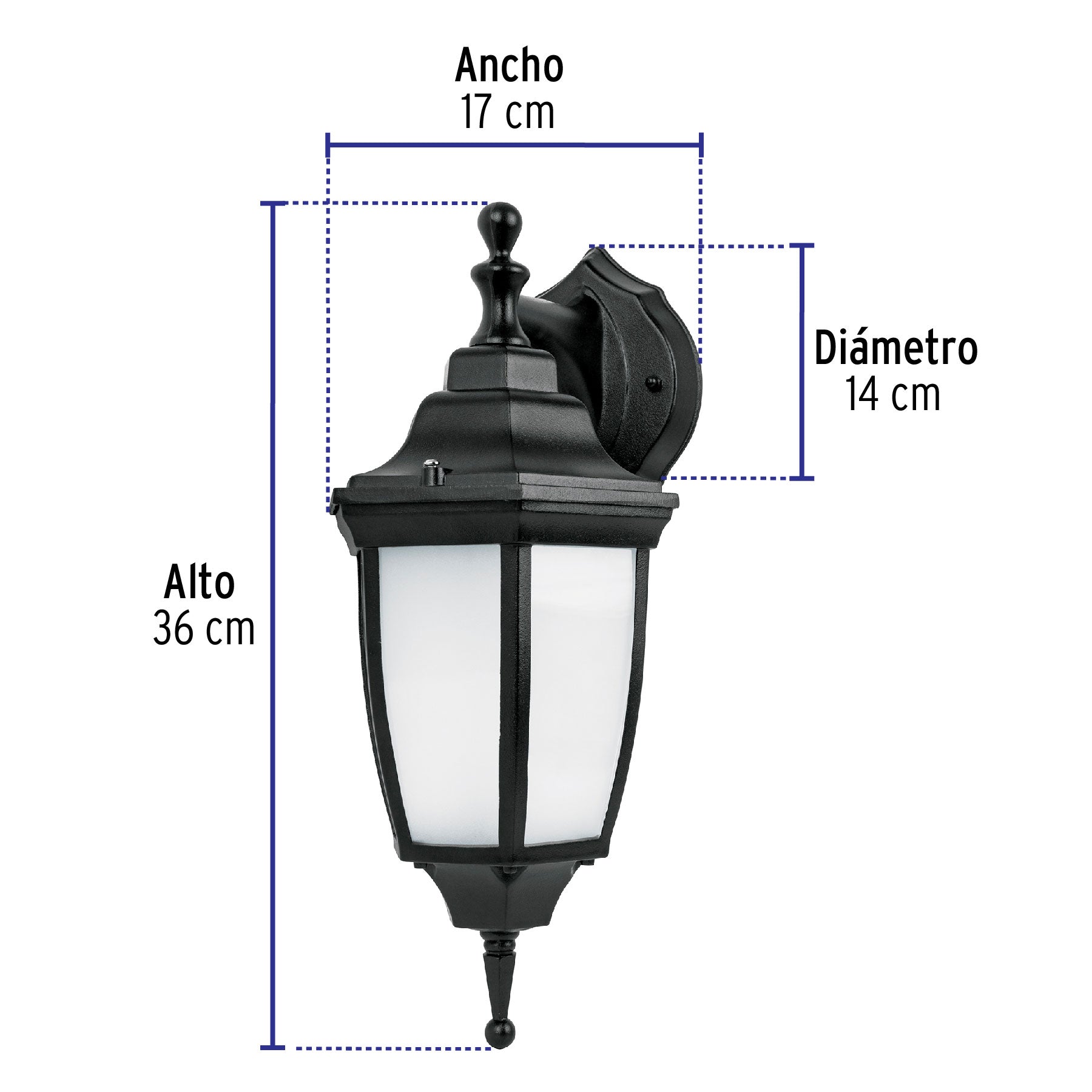 Arbotante de LED 8 W tipo farol suspendido negro, VOLTECK