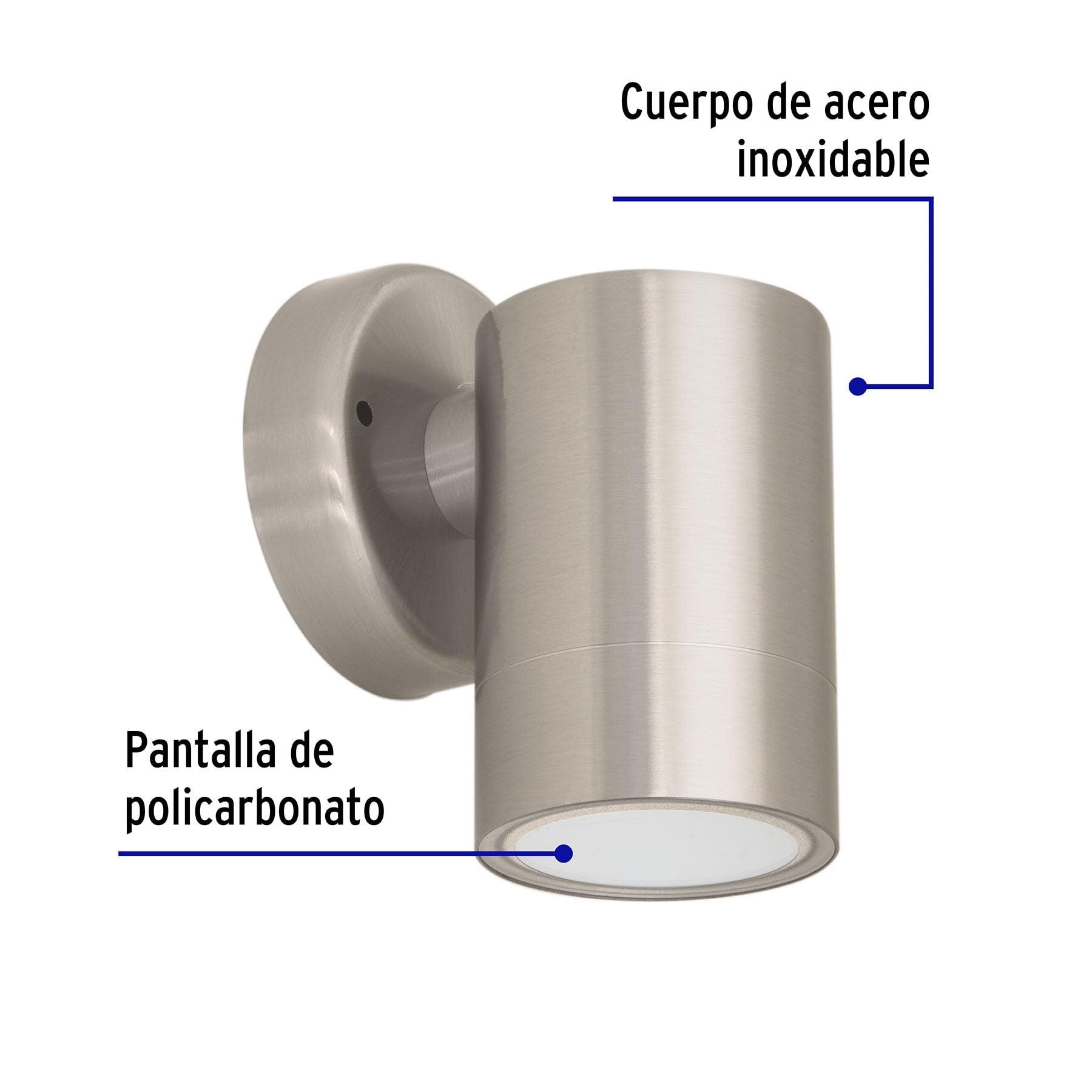 Arbotante LED exterior 5 W 3000K, 1 spot, 6x9 cm, VOLTECK