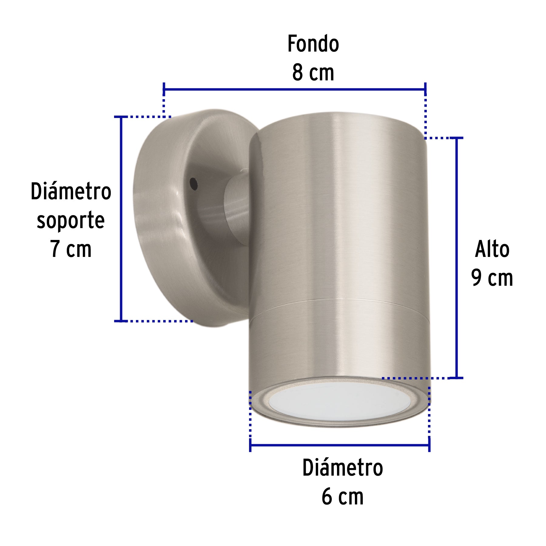 Arbotante LED exterior 5 W 3000K, 1 spot, 6x9 cm, VOLTECK