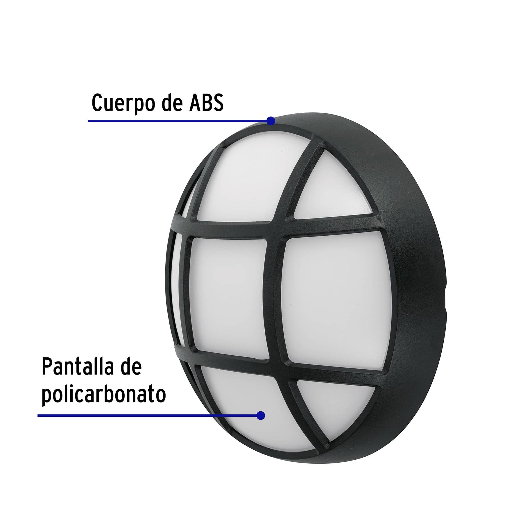 Arbotante LED exterior 14 W 6500K, 26 cm, redondo, VOLTECK