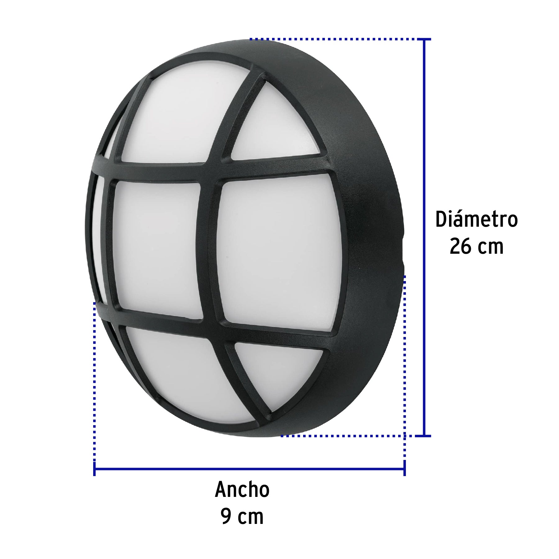 Arbotante LED exterior 14 W 6500K, 26 cm, redondo, VOLTECK