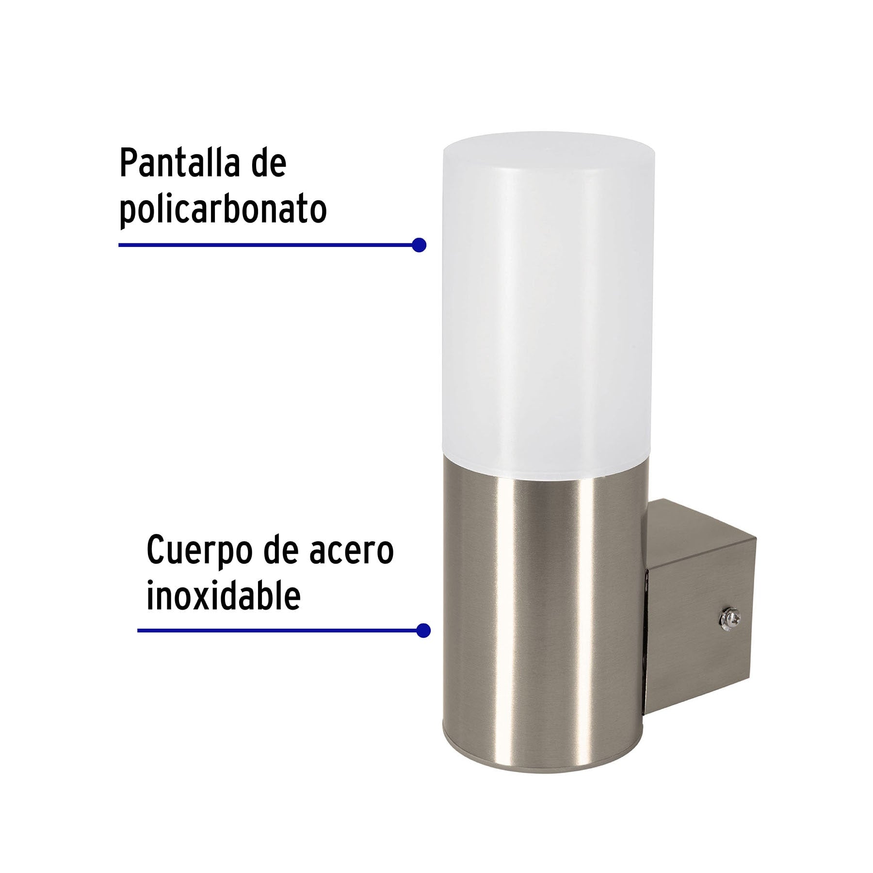 Arbotante LED exterior 5 W 3000K 1 spot, 7x22 cm, VOLTECK