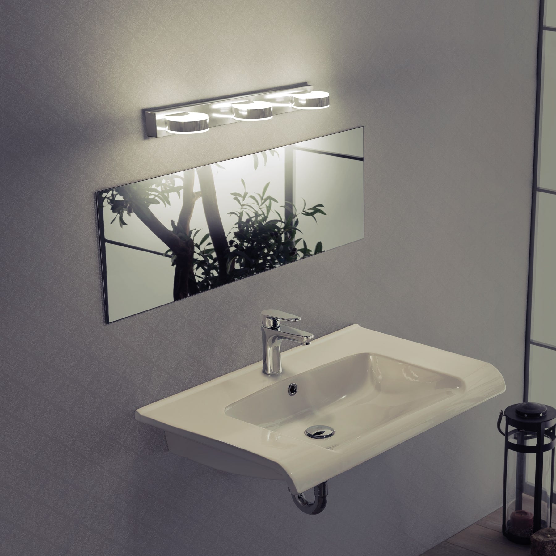 Luminario LED de pared para baño 10W 4000K, 3 spots, VOLTECK