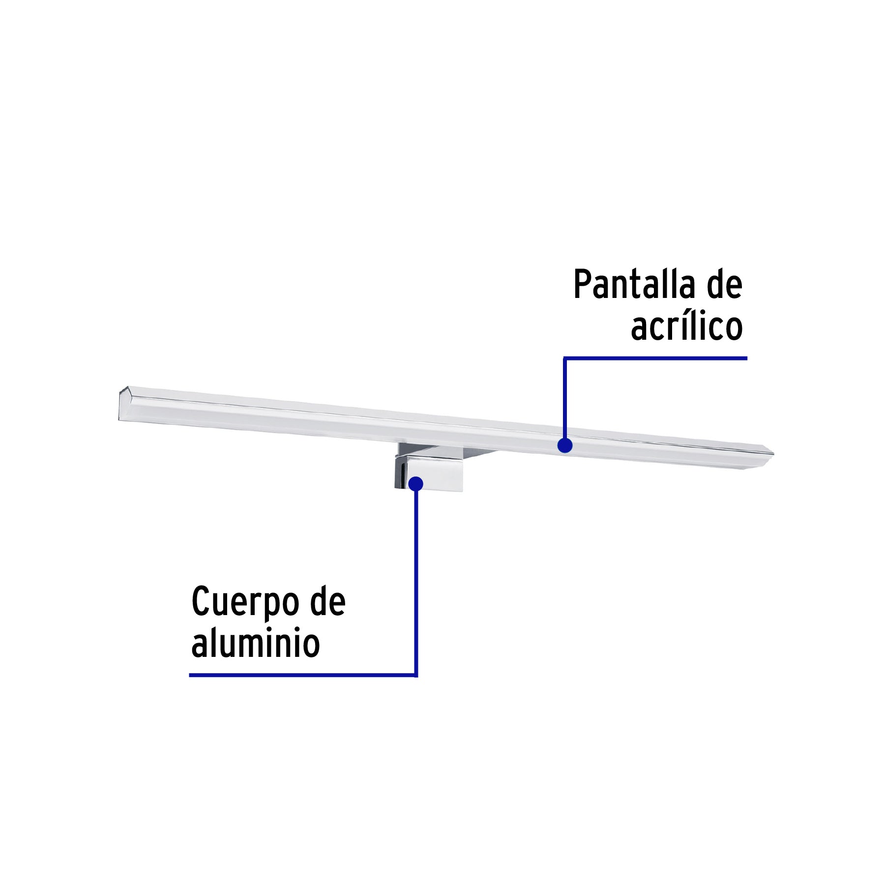 Luminario LED de pared para baño 10W 4000K, lineal, VOLTECK