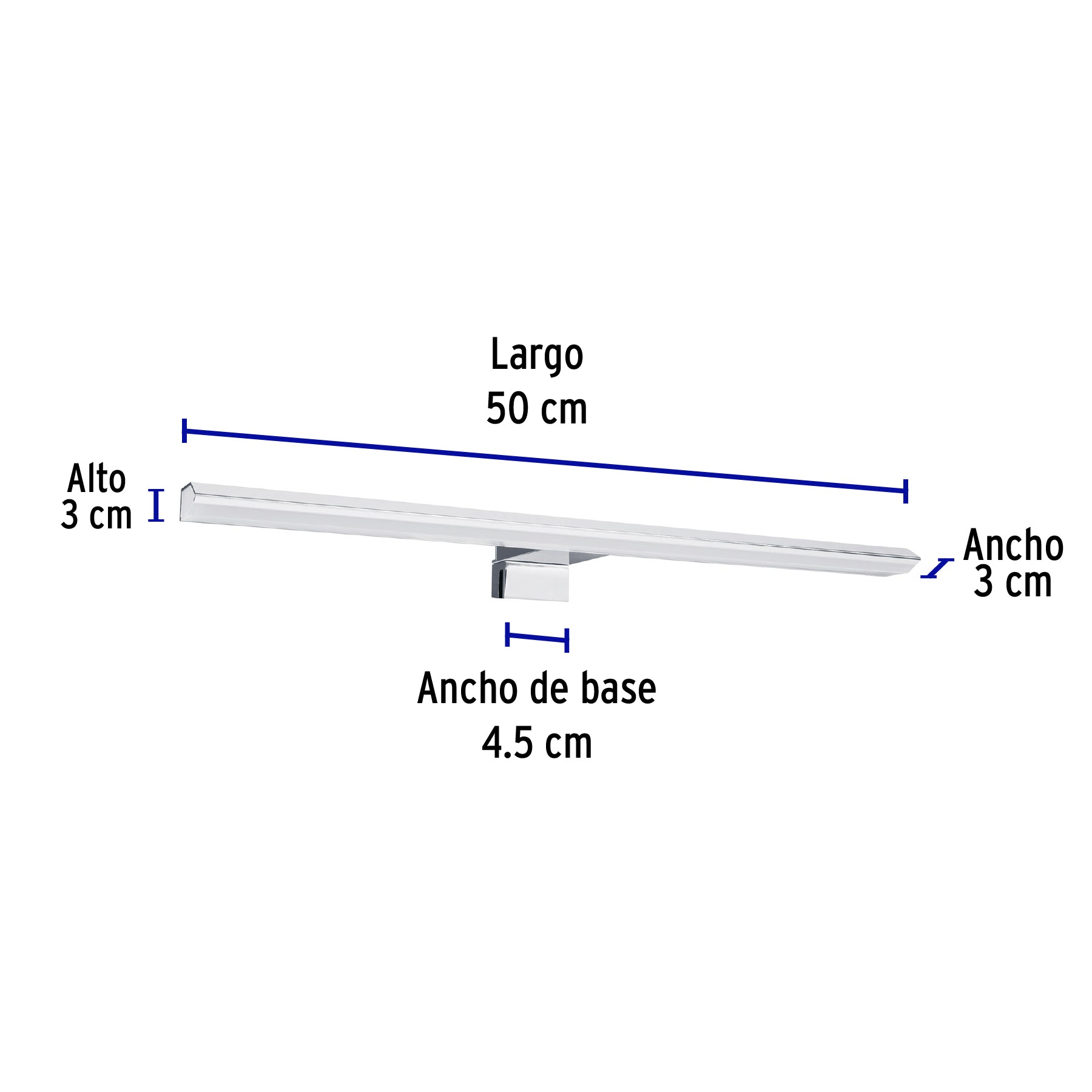 Luminario LED de pared para baño 10W 4000K, lineal, VOLTECK