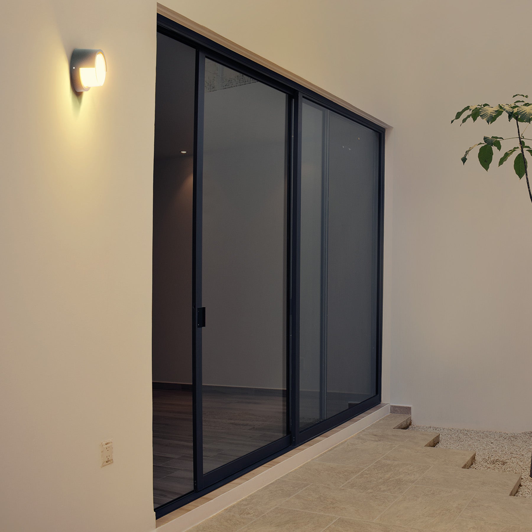 Arbotante LED exterior 10 W 3000K, 17 cm, redondo, VOLTECK