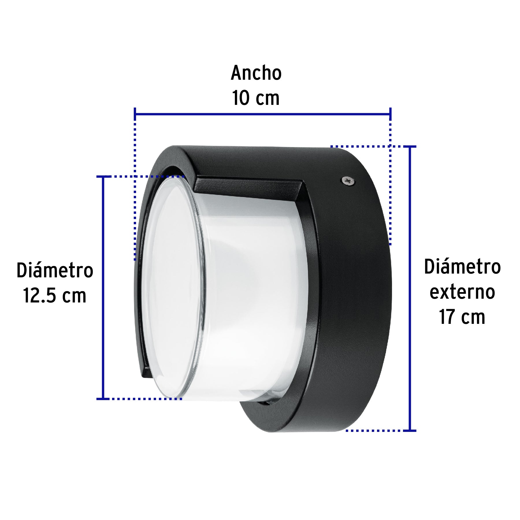 Arbotante LED exterior 10 W 3000K, 17 cm, redondo, VOLTECK