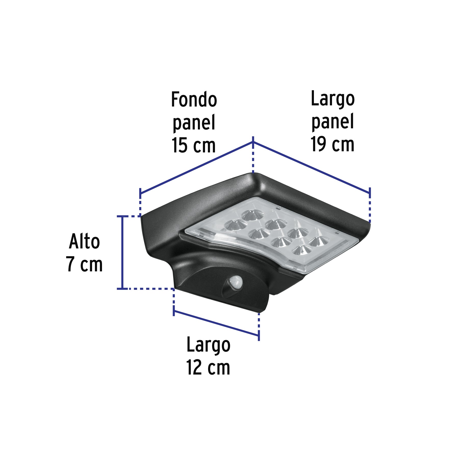 Arbotante solar LED 1.1 W con sensor de movimiento, VOLTECK
