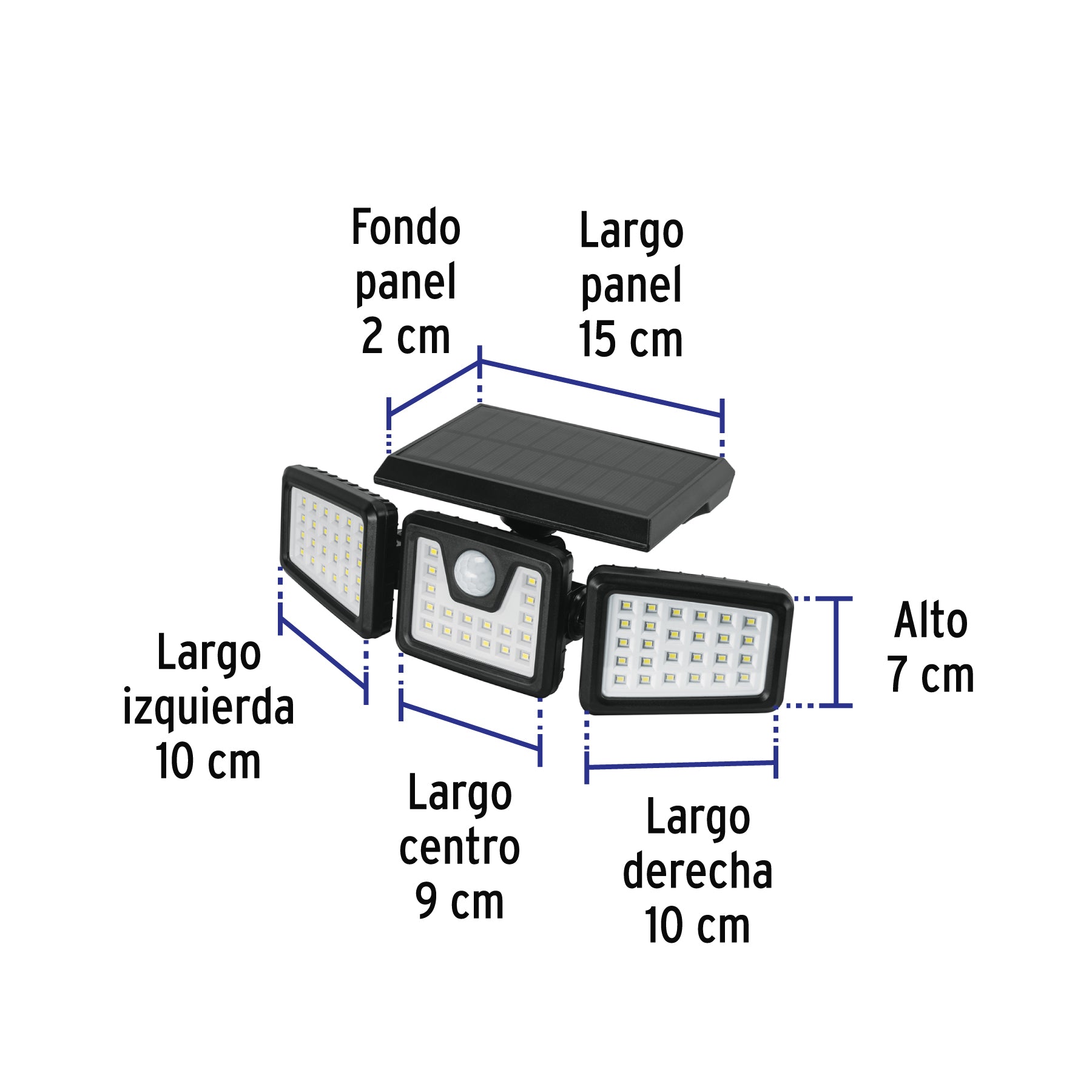 Luminario Solar LED 7W 65000K, sensor de movimiento, VOLTECK