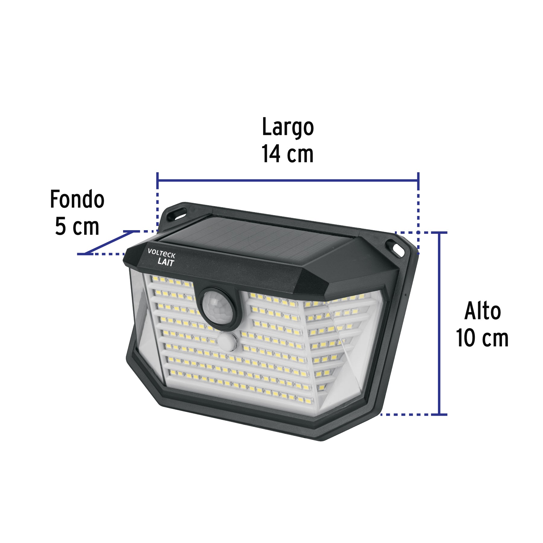 Luminario Solar LED 3W 6500K, sensor de movimiento, VOLTECK
