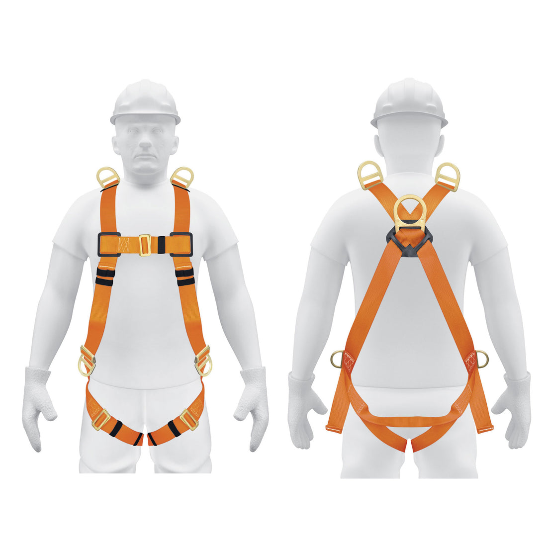 Arnés de cuerpo completo con 5 anillos, ANSI, TRUPER