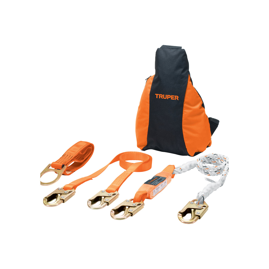 Kit contra caídas con arnés de tres anillos, ANSI, TRUPER