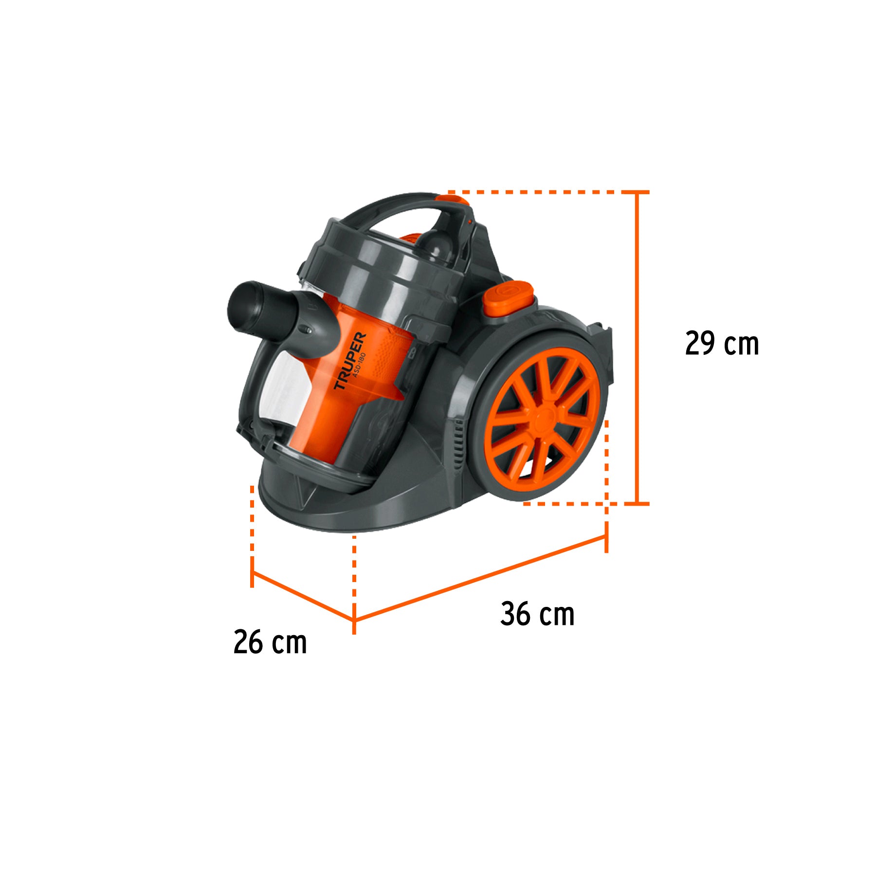 Aspiradora canister 2 L (0.5 gal), 1,200 W (1.6 HP), TRUPER