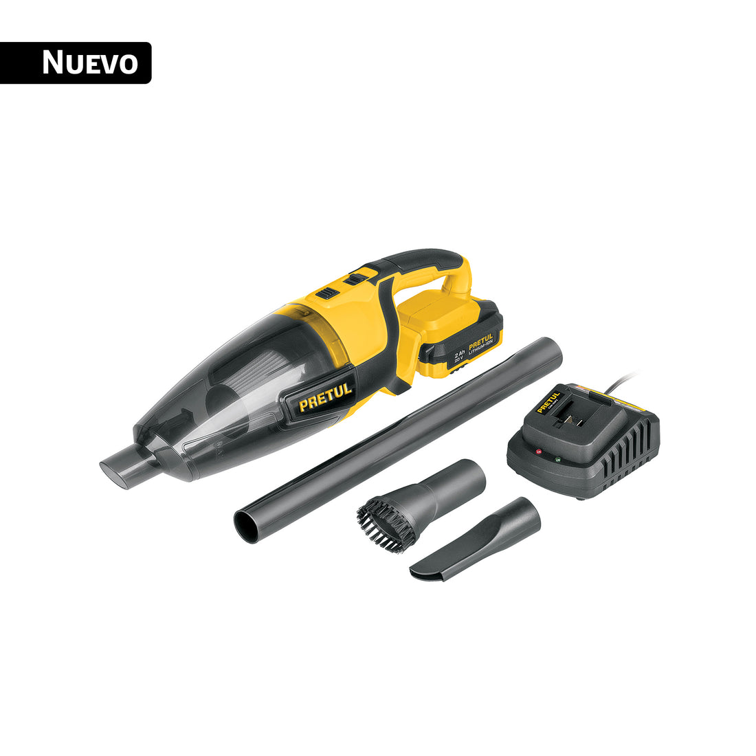 Aspiradora para auto, 20V, 1 batería 2Ah, PRETUL