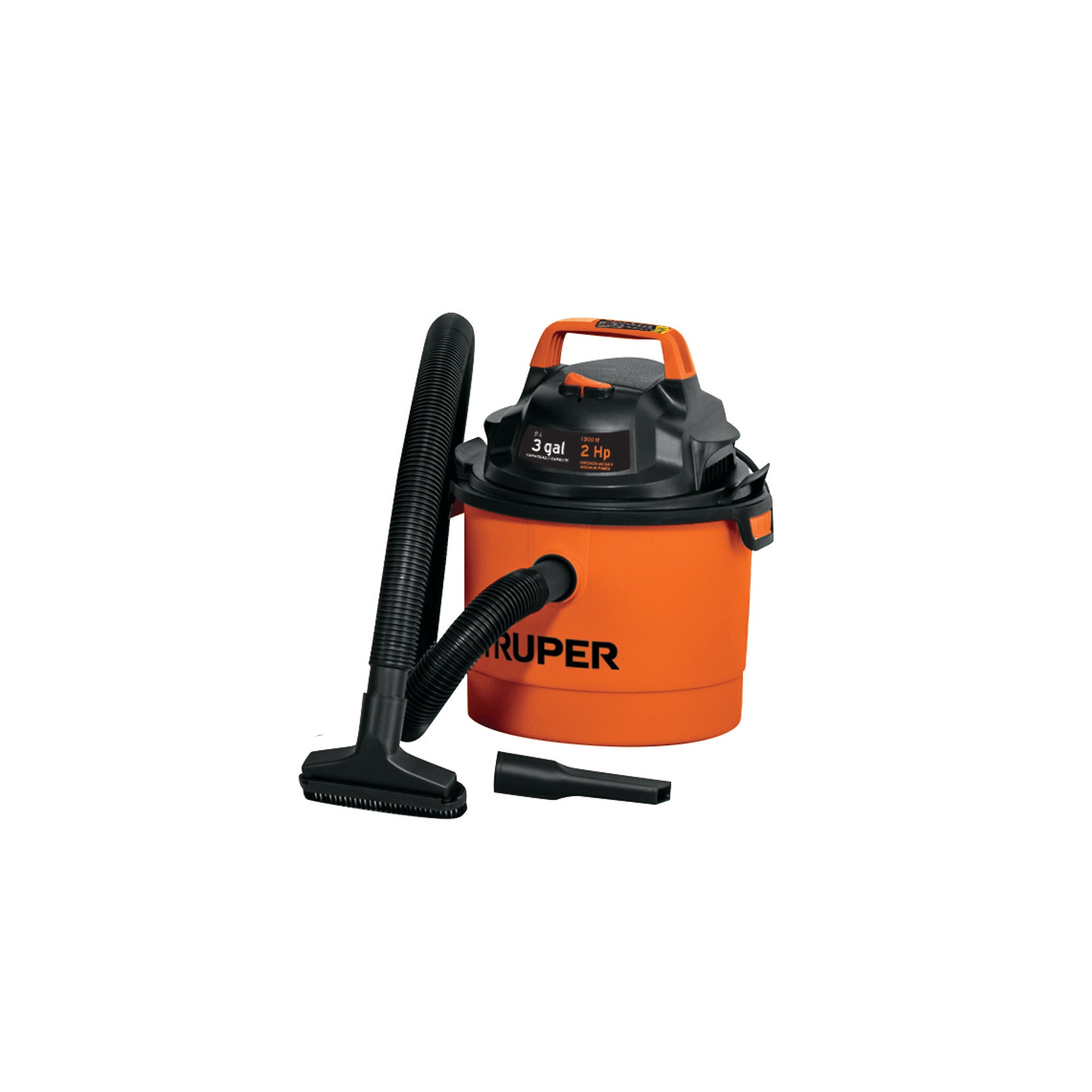 Aspiradora de sólidos y líquidos, 3 gal, plástica, TRUPER