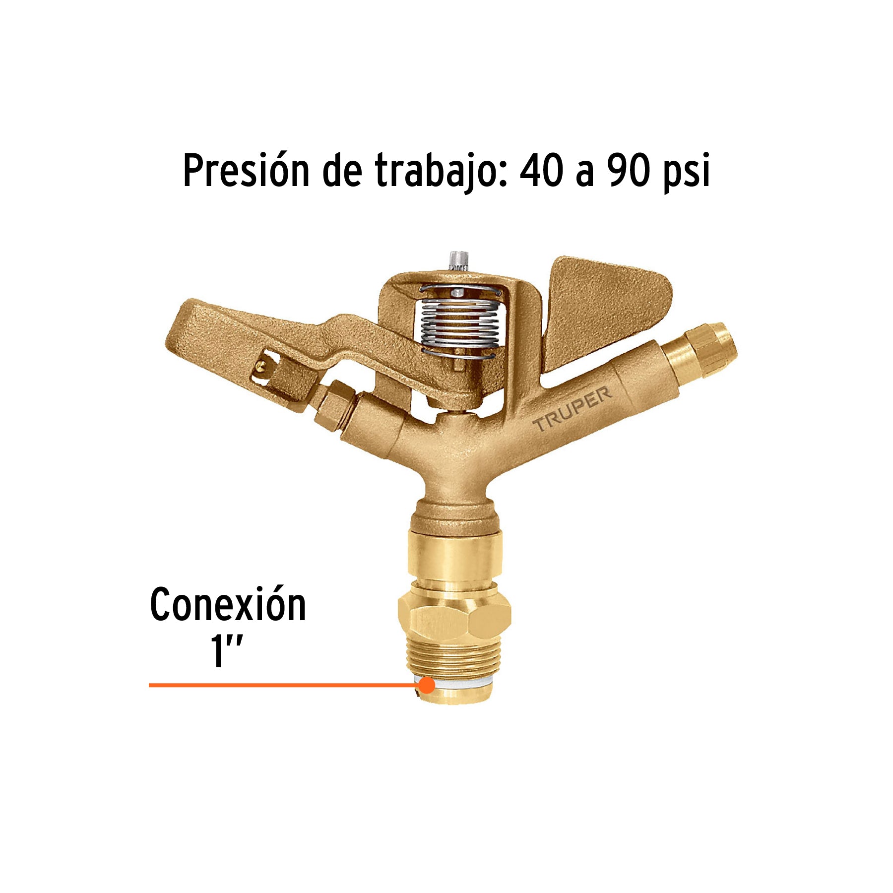Aspersor agrícola de 1" fundido en latón, TRUPER