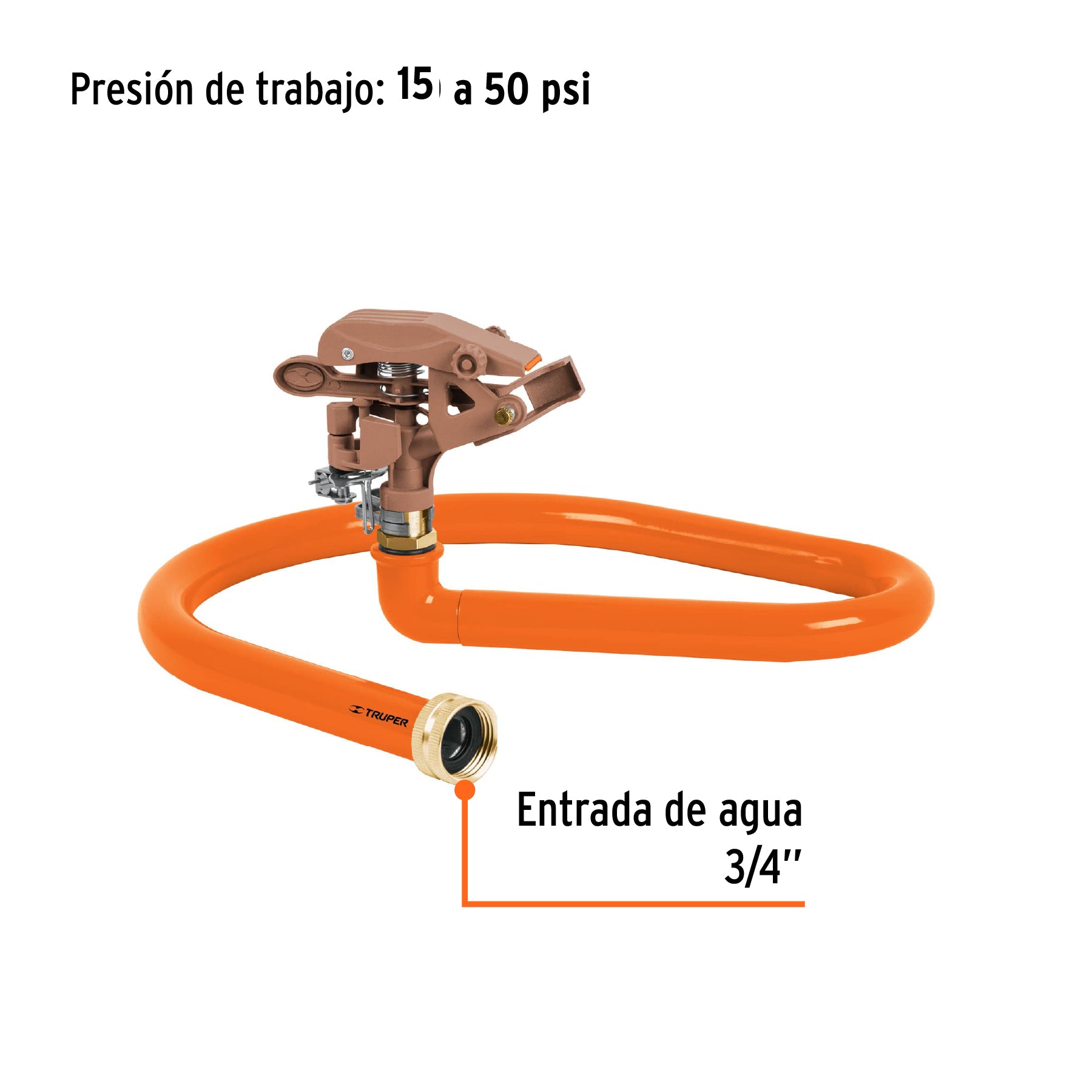 Aspersor base metálica, tipo manguera, TRUPER