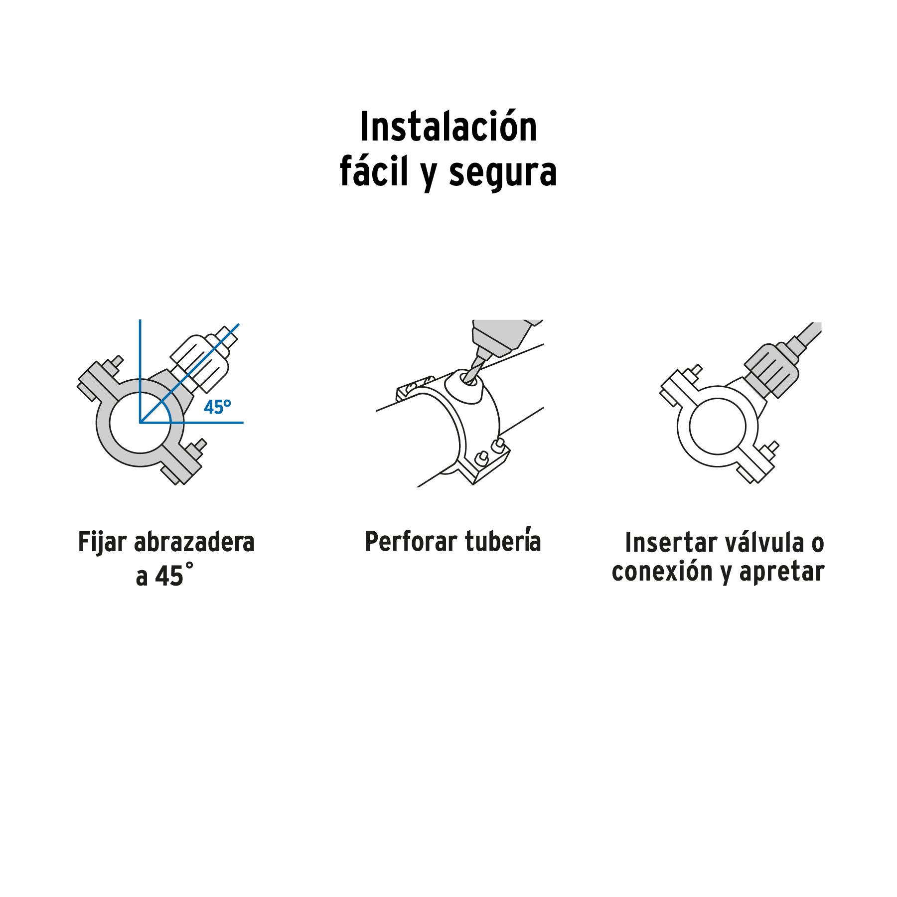 Abrazadera para toma domiciliaria PP 1-1/2" x 1/2", FOSET