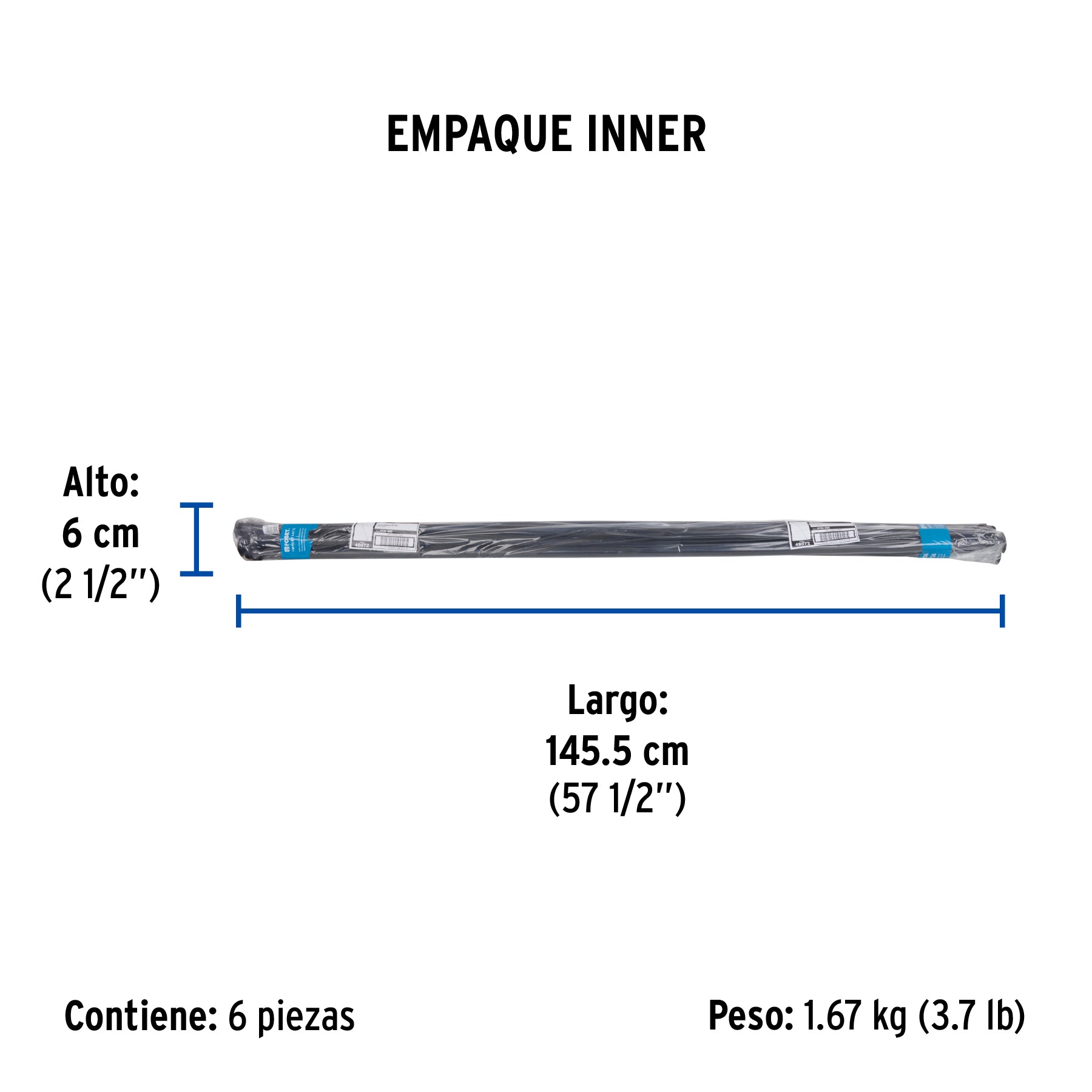 Jarro de aire 1/2" x 140 cm para tinaco, FOSET - Empaque